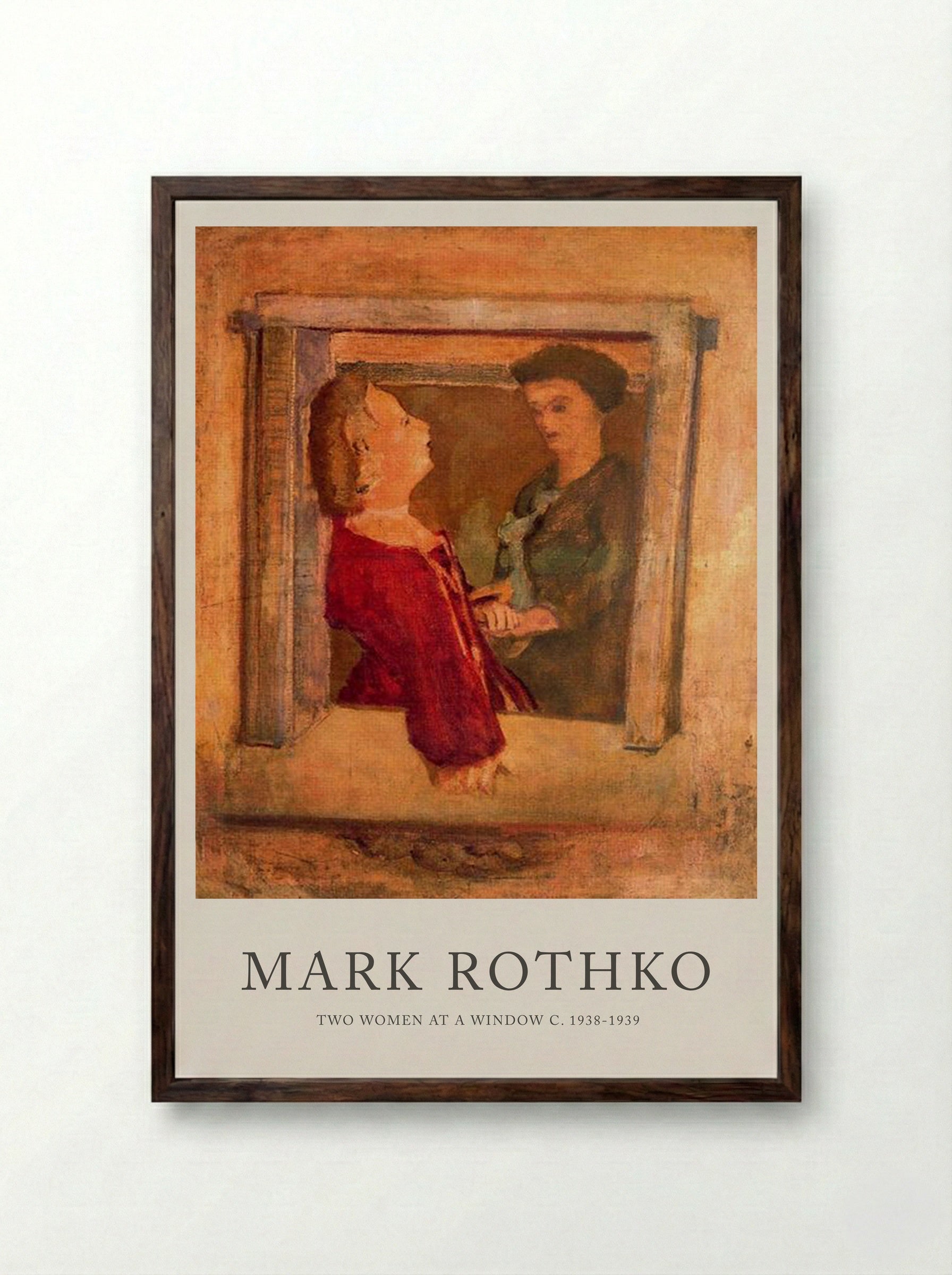 Two Women at a Window - Mark Rothko - Framed Print Dark Wood