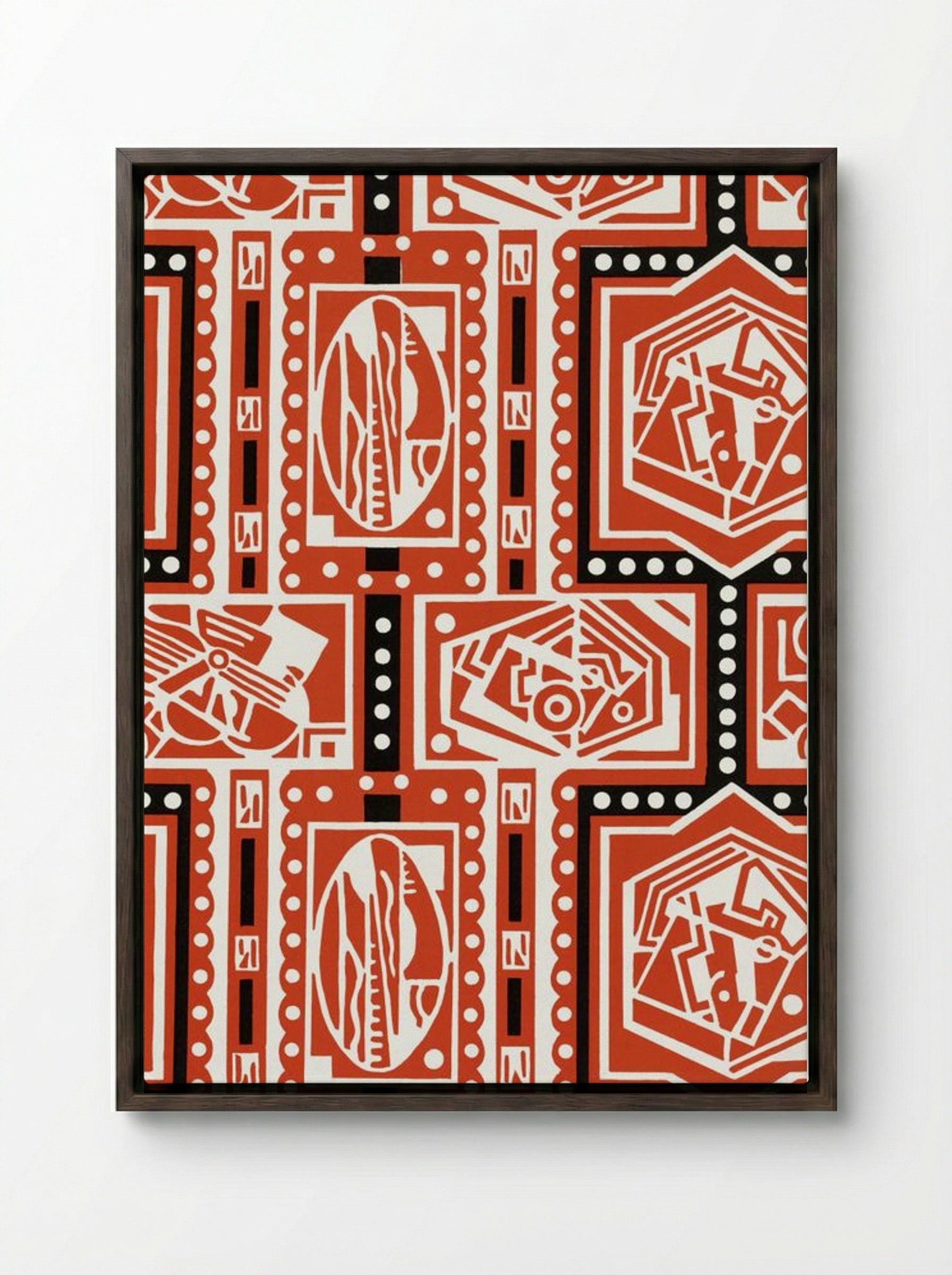 Cubist Shapes - Charles Goy - Framed Canvas Dark Wood