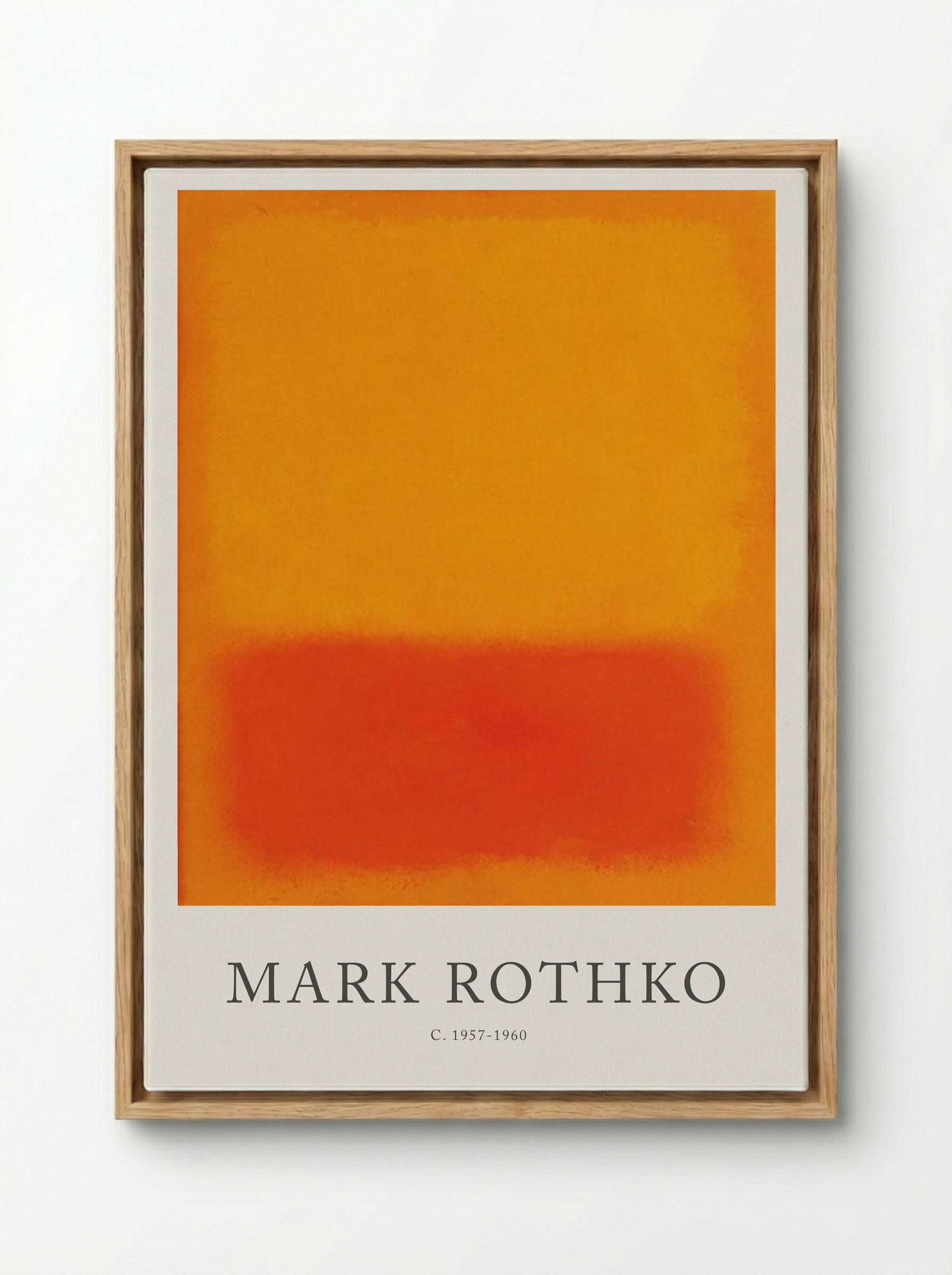 Untitled (Orange and Red) - Mark Rothko - Framed Canvas Wood