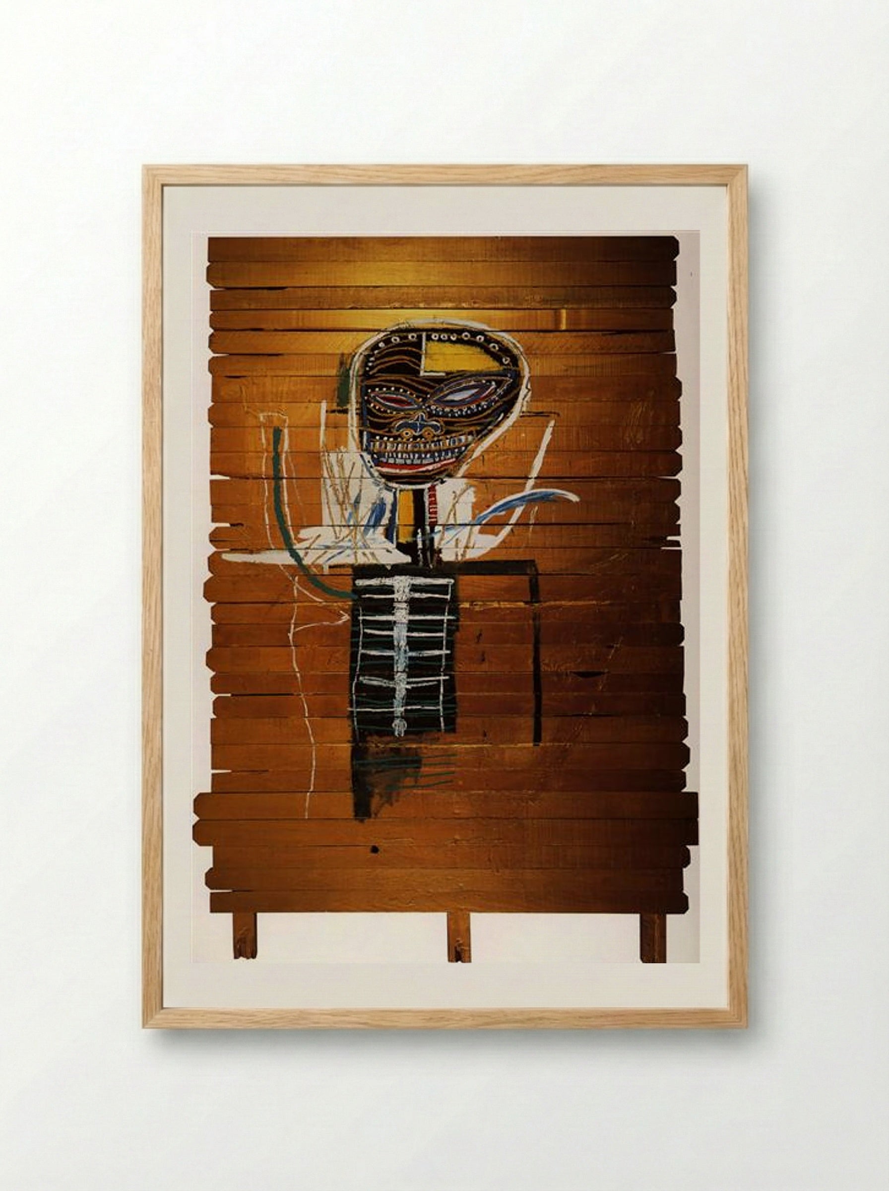 Gold Griot - Jean-Michel Basquiat - Framed Print Wood