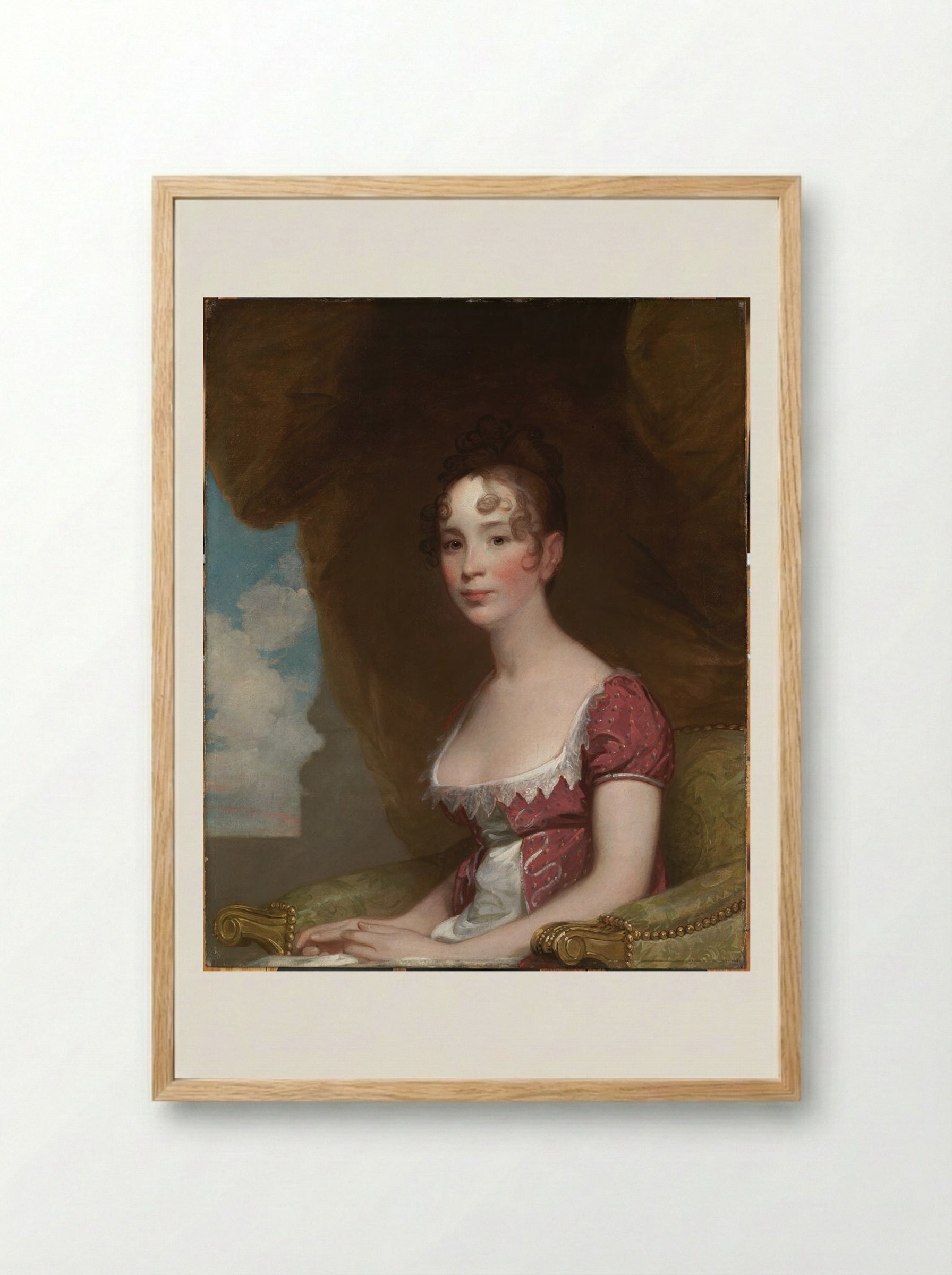 Sally Otis Thorndike (Mrs. Israel Thorndike, Jr.) - Gilbert Stuart - Framed Print Wood
