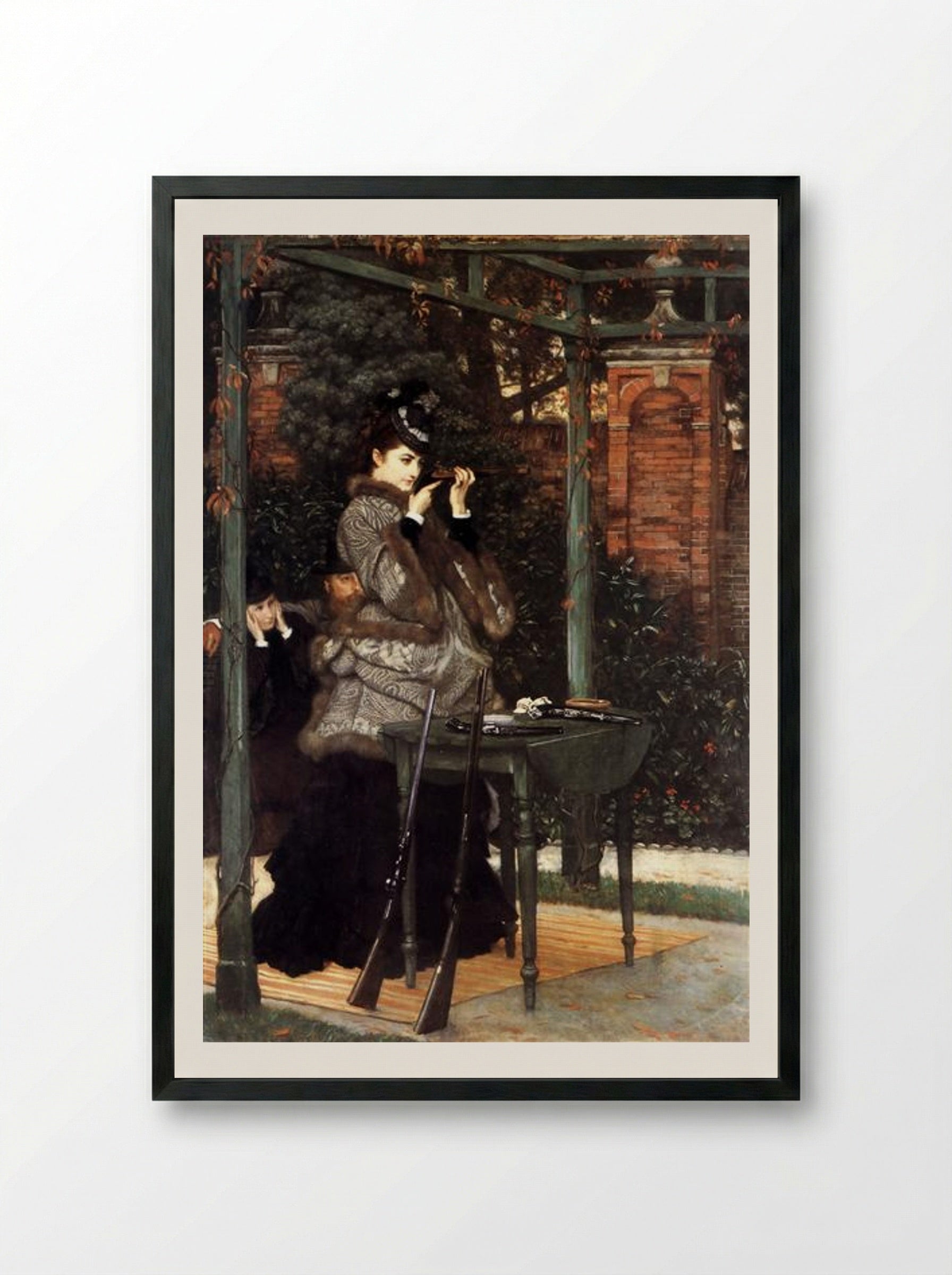 At the Rifle Range - James Tissot - Framed Print Black