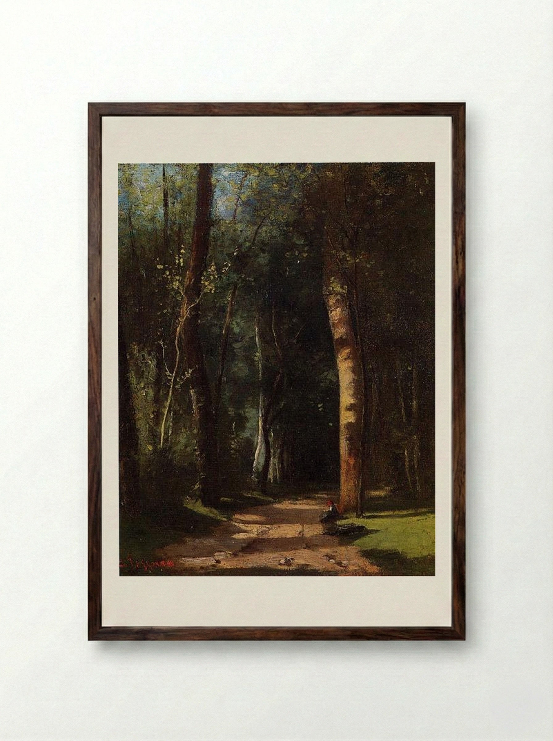 Path in the Woods at Pontoise - Camille Pissarro - Framed Print Dark Wood