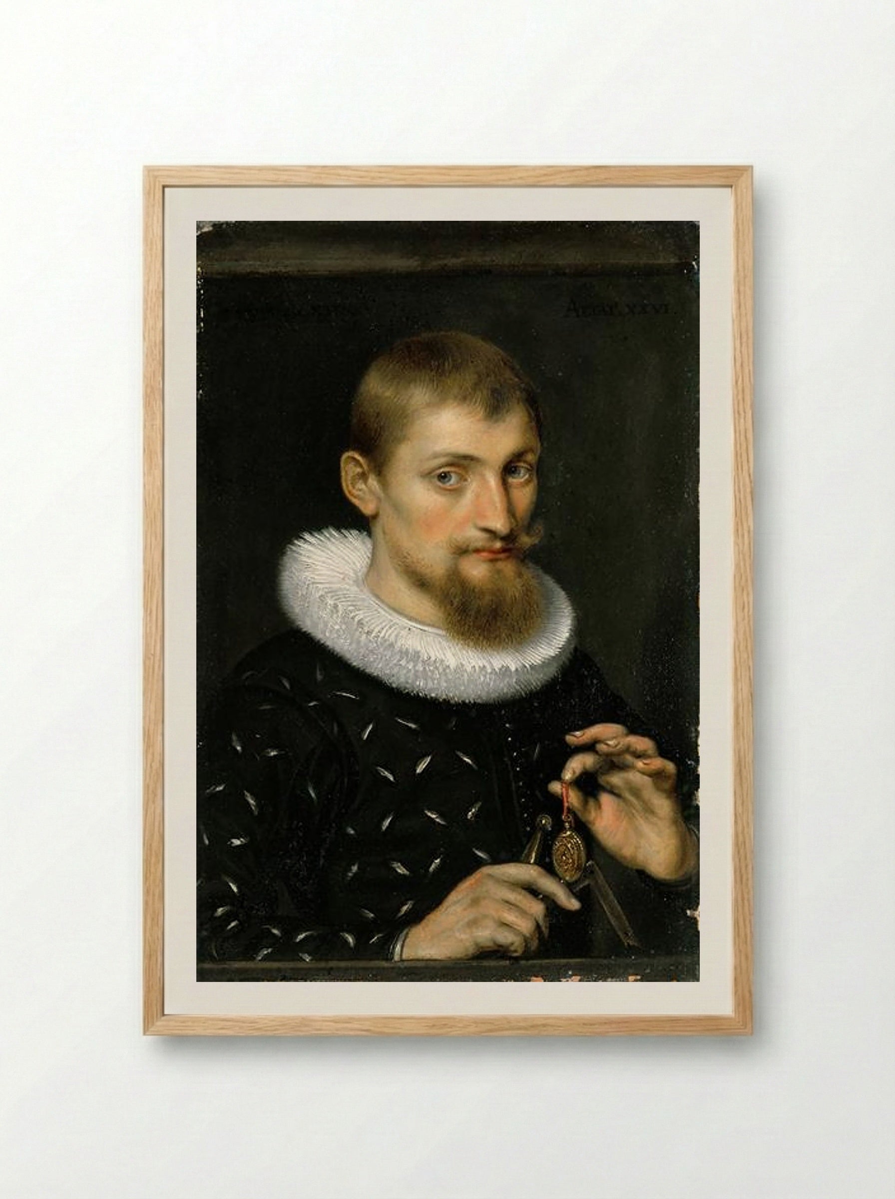 Portrait of a Man, Possibly an Architect or Geographer - Peter Paul Rubens - Framed Print Wood