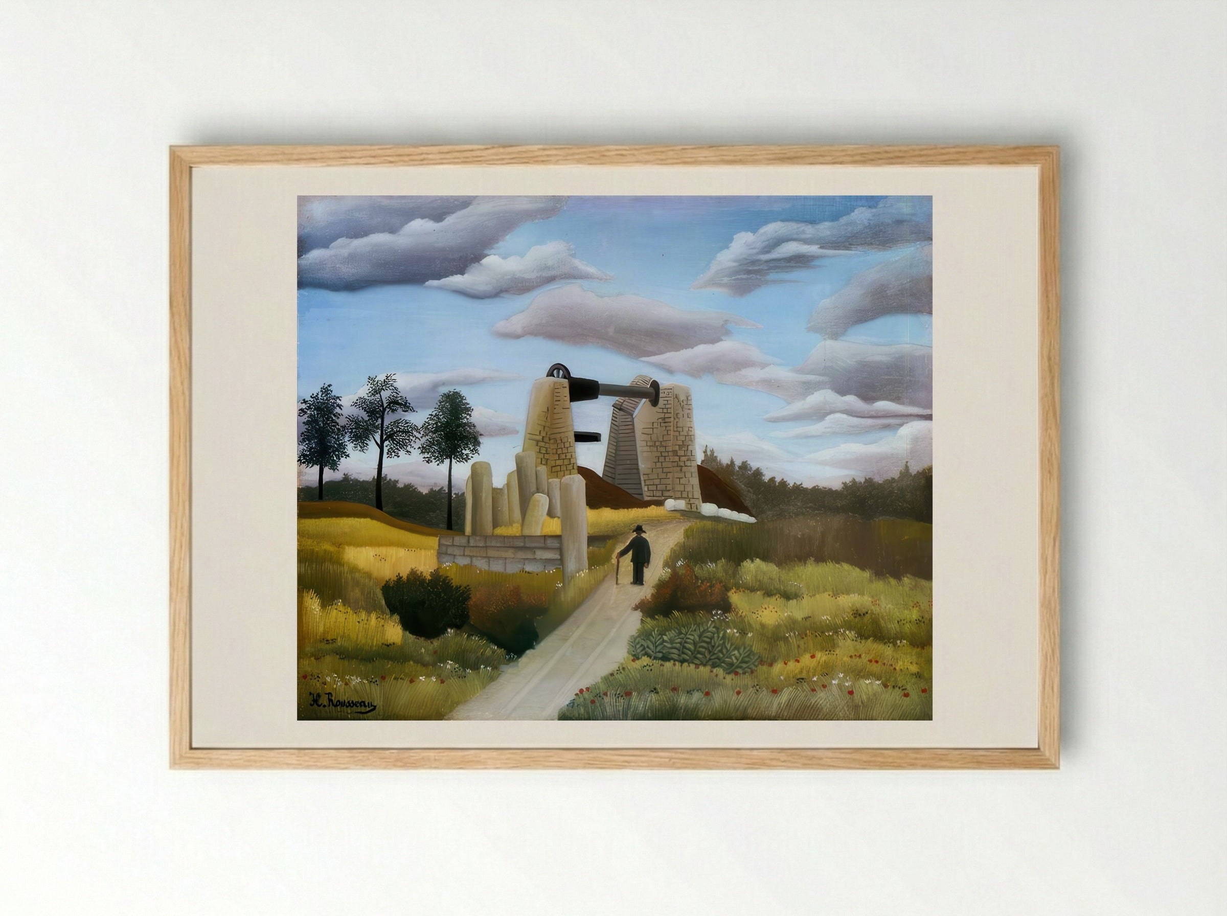 The Quarry by Henri Rousseau – Naïve Art Industrial Landscape Print - Framed Print Wood