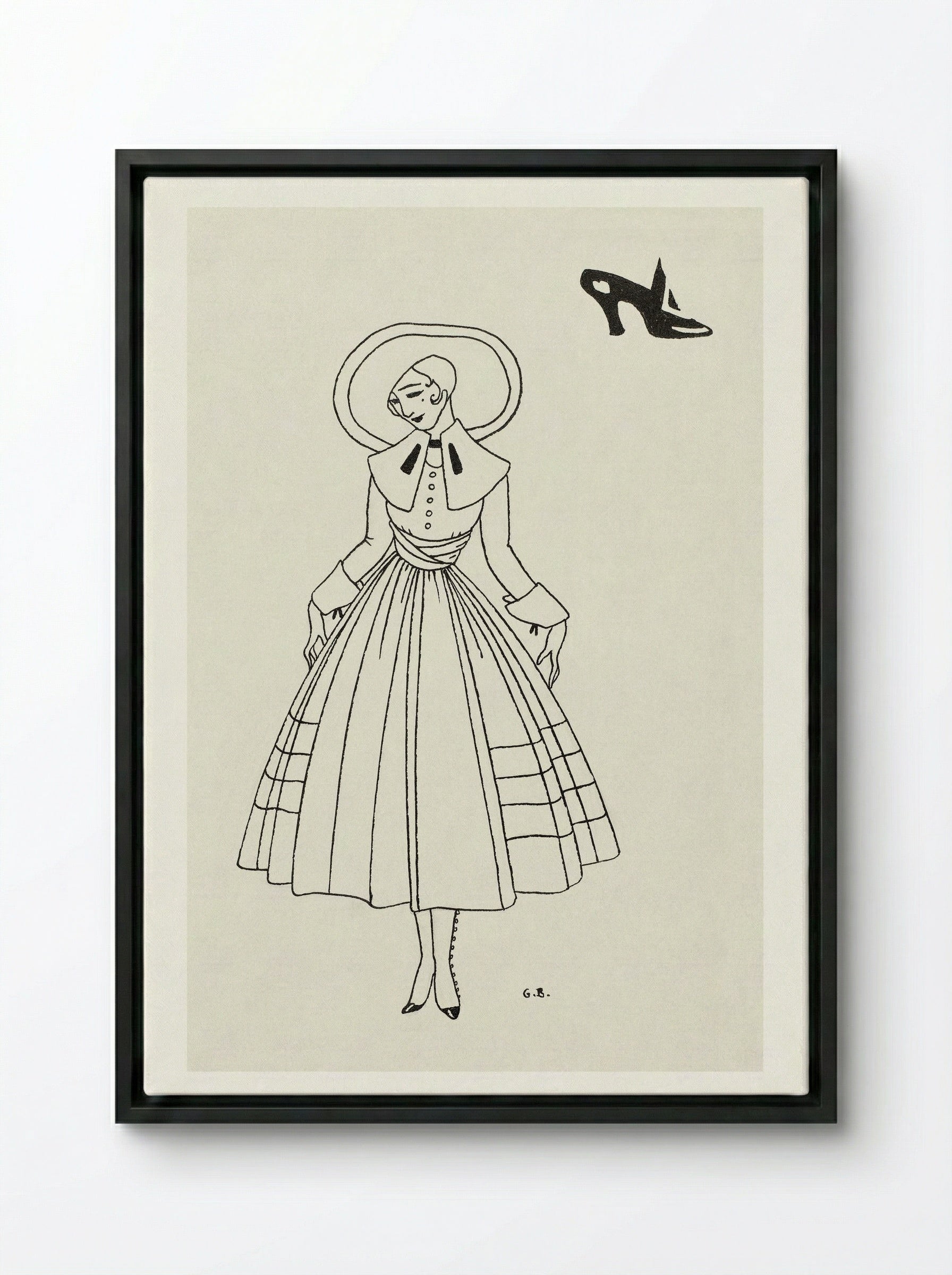 No. 8, 9, p. 26 from Gazette du Bon Ton - George Barbier - Framed Canvas Black