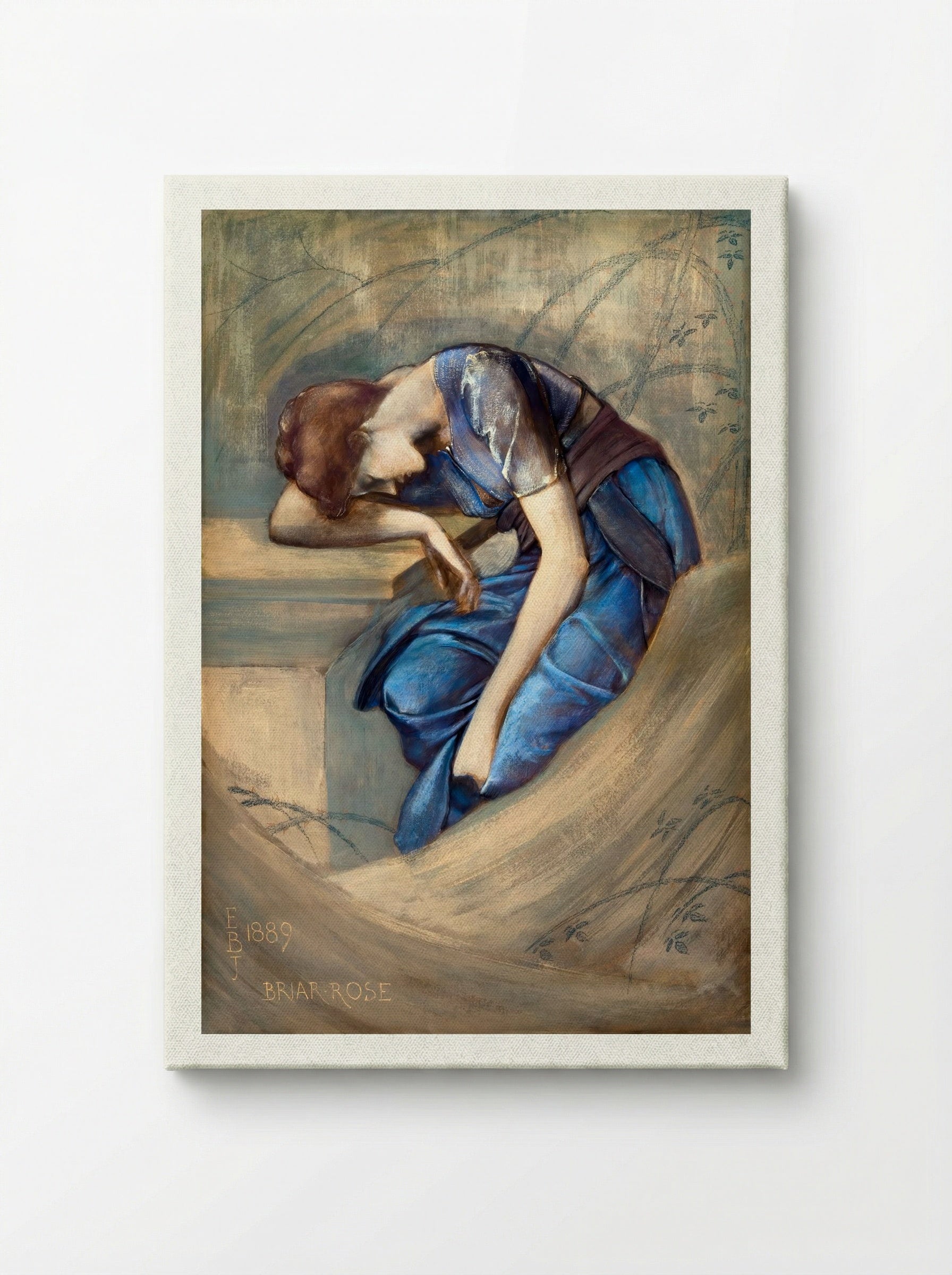 Study for 'The Garden Court' (from The Briar Rose Series) - Sir Edward Burne-Jones - Canvas