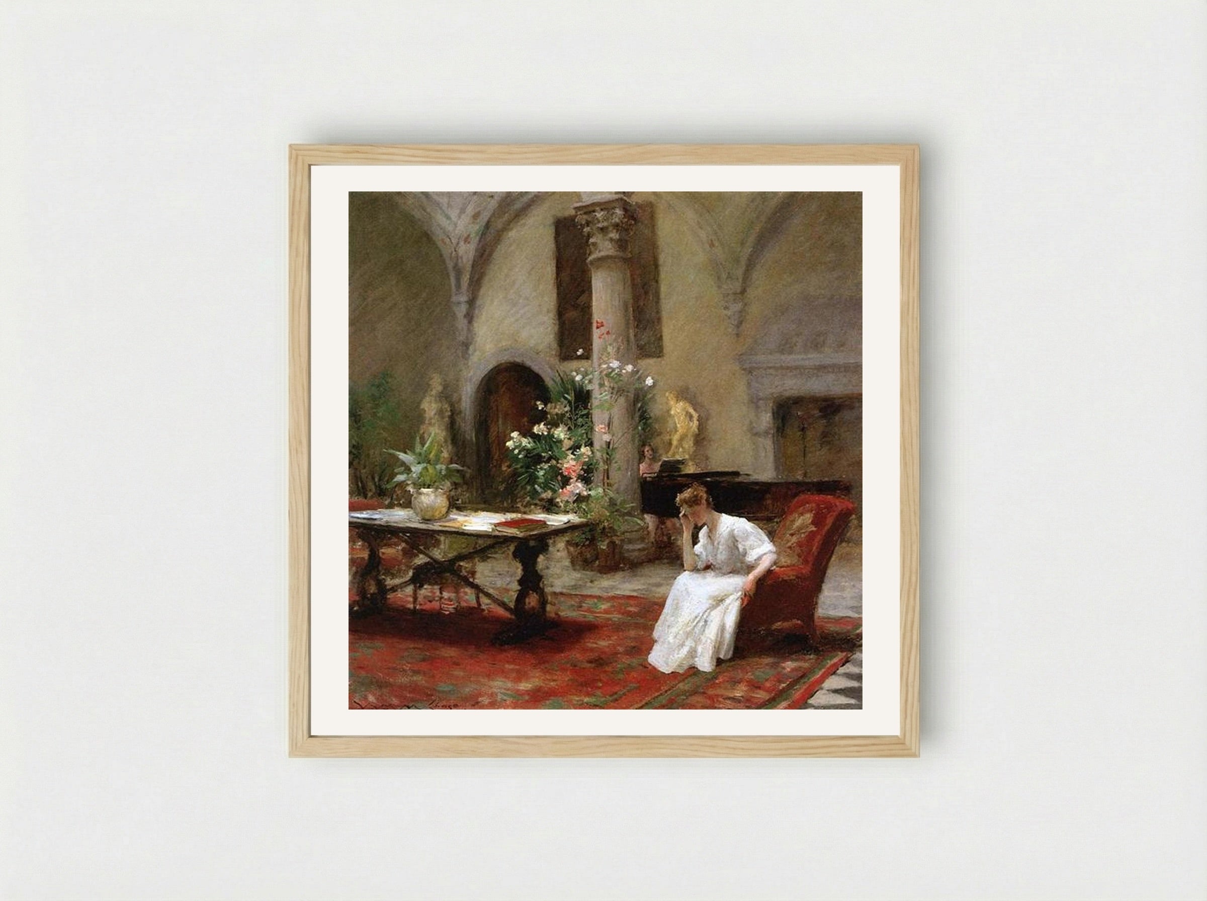 The Song - William Merritt Chase - Framed Print Wood