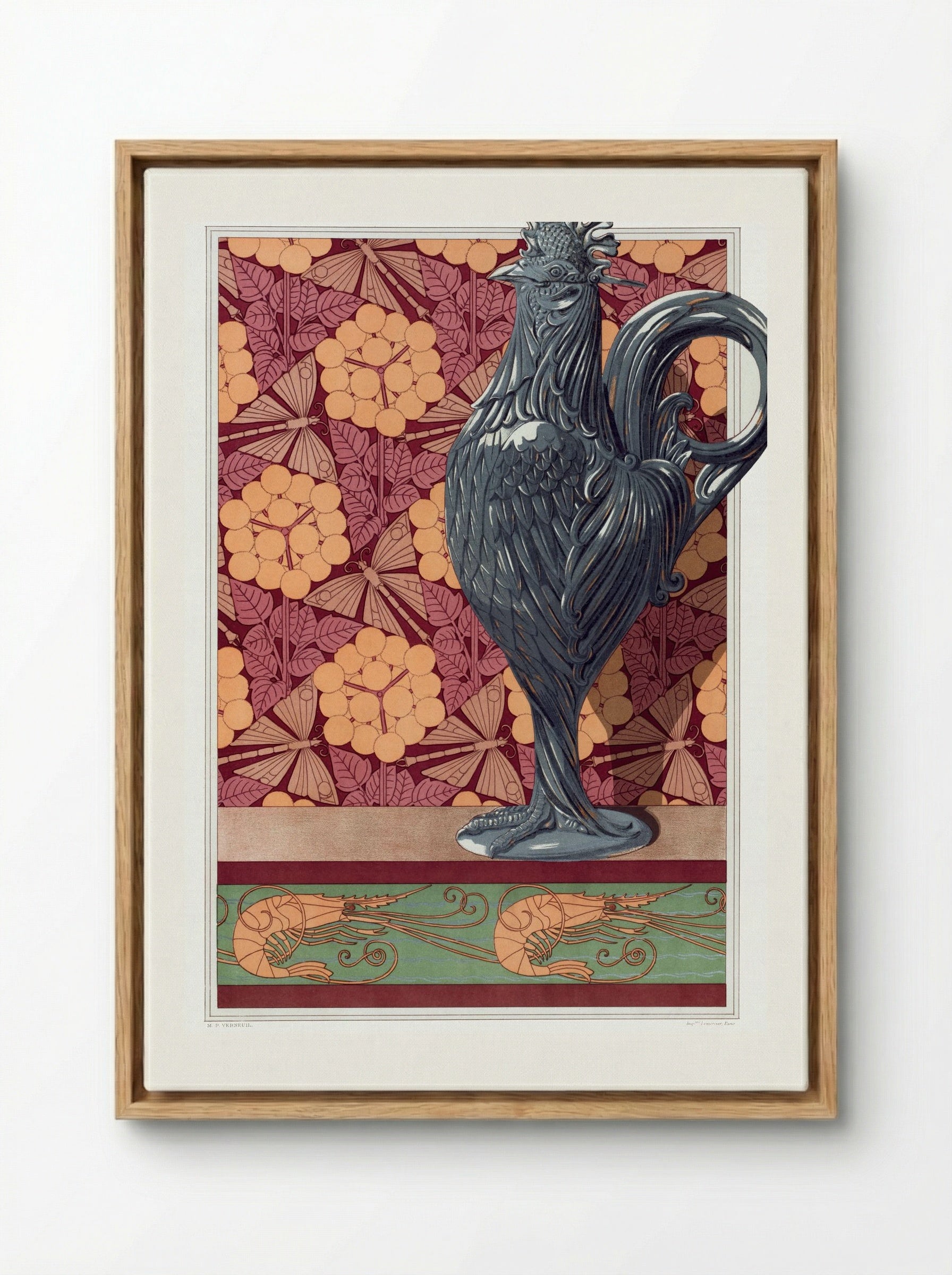 Crevettes, Bordure - Maurice Pillard Verneuil - Framed Canvas Wood