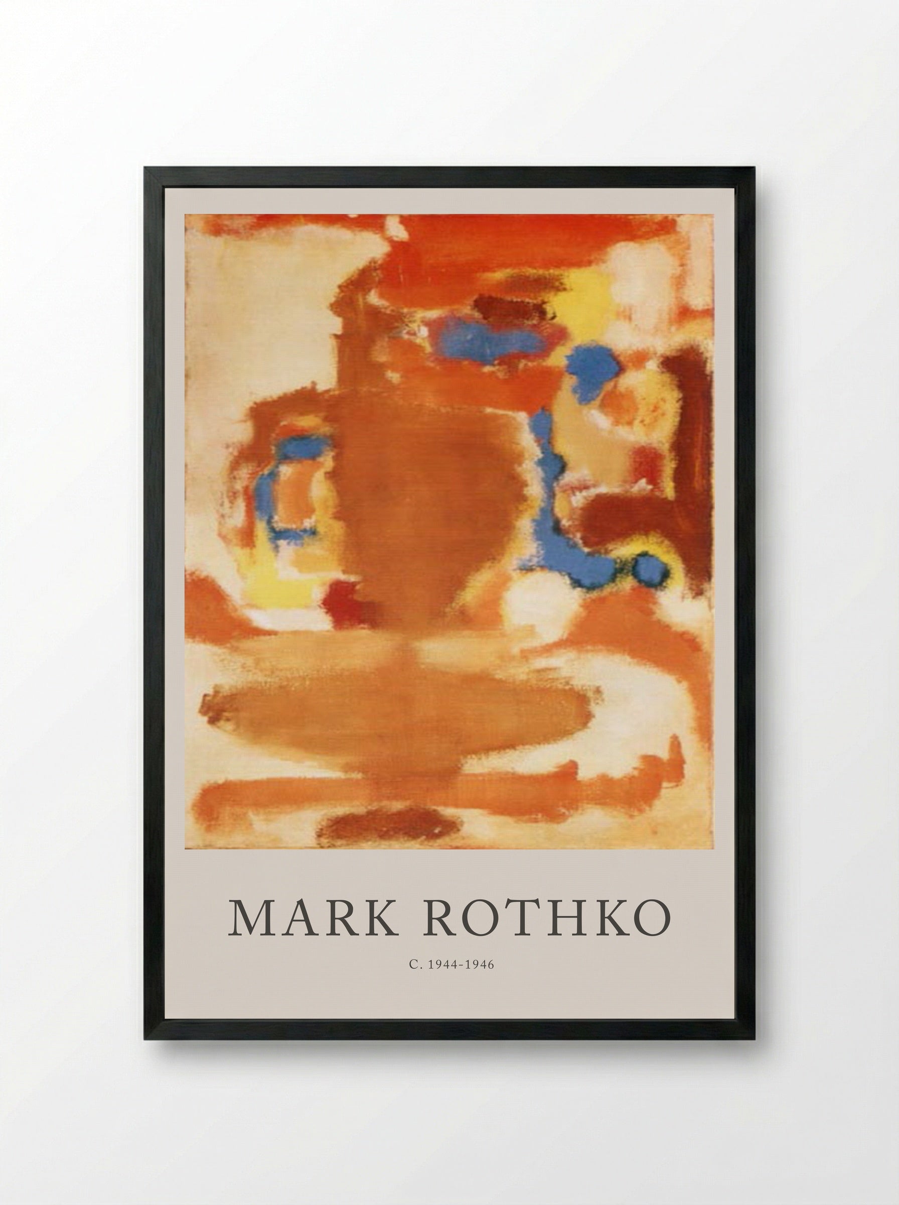 Untitled (Composition with Brown, Orange, and Blue) - Mark Rothko - Framed Print Black