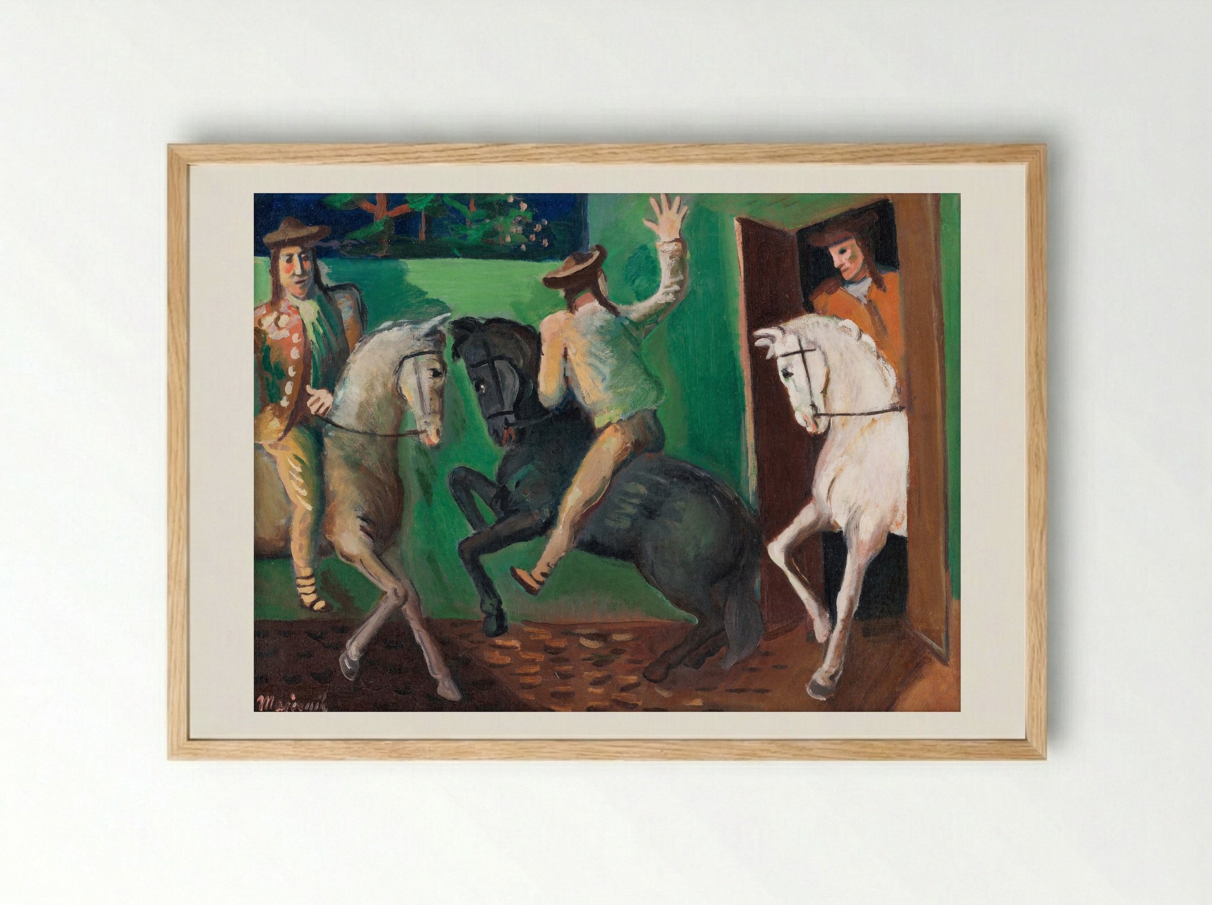 Riders on Horses - Cyprián Majerník - Framed Print Wood