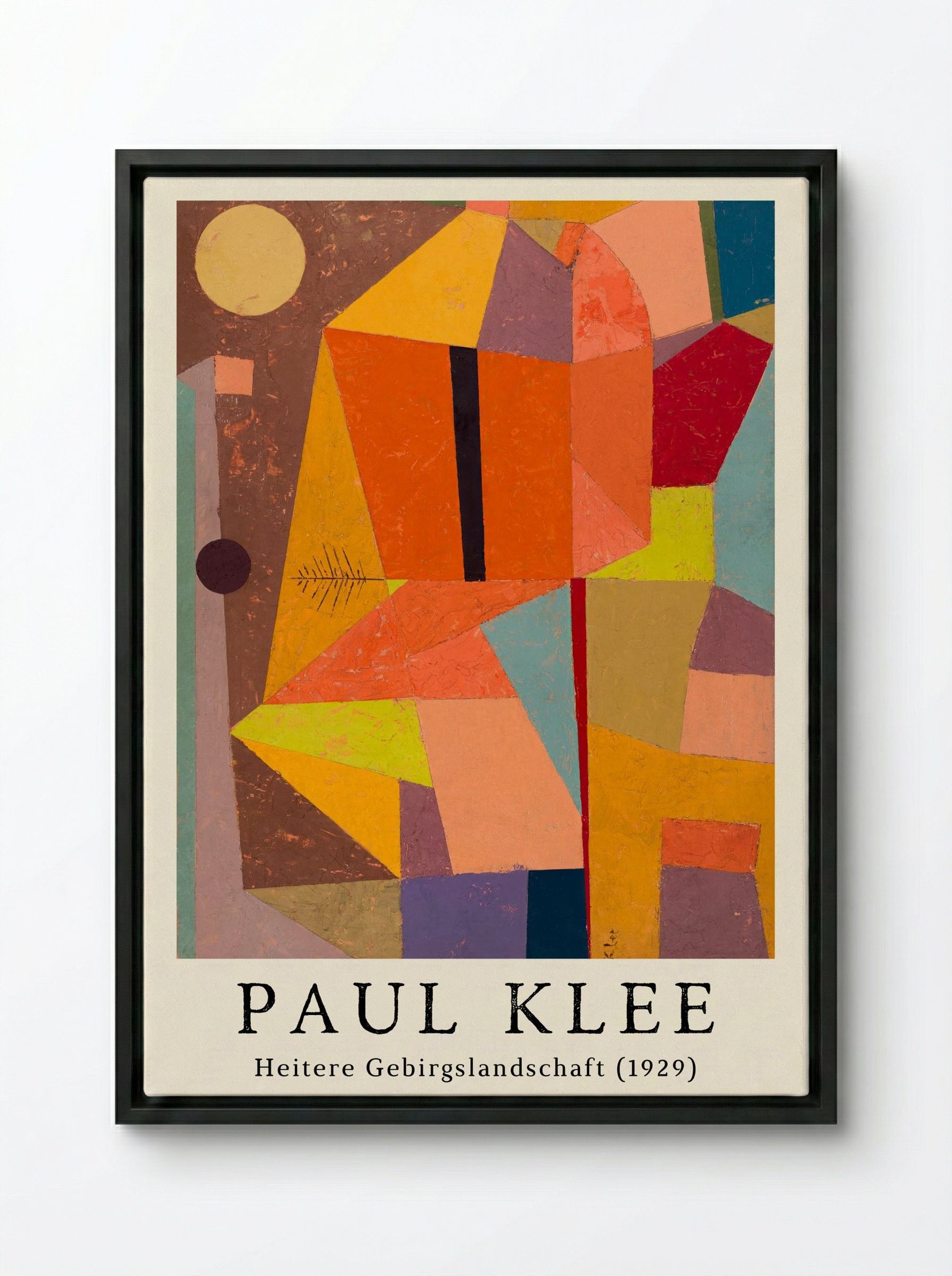 Heitere Gebirgslandschaft - Paul Klee - Framed Canvas Black