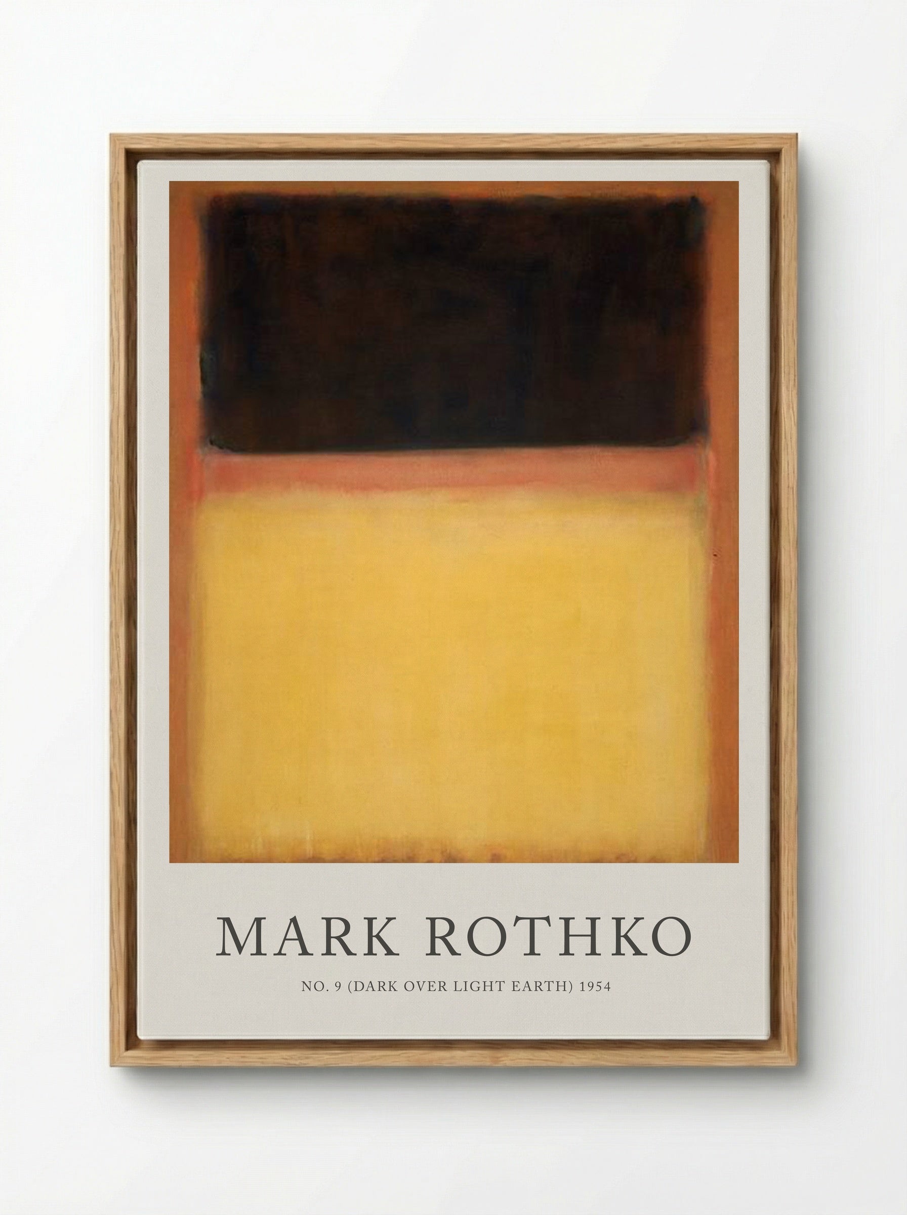 No. 9 (Dark Over Light Earth) - Mark Rothko - Framed Canvas Wood