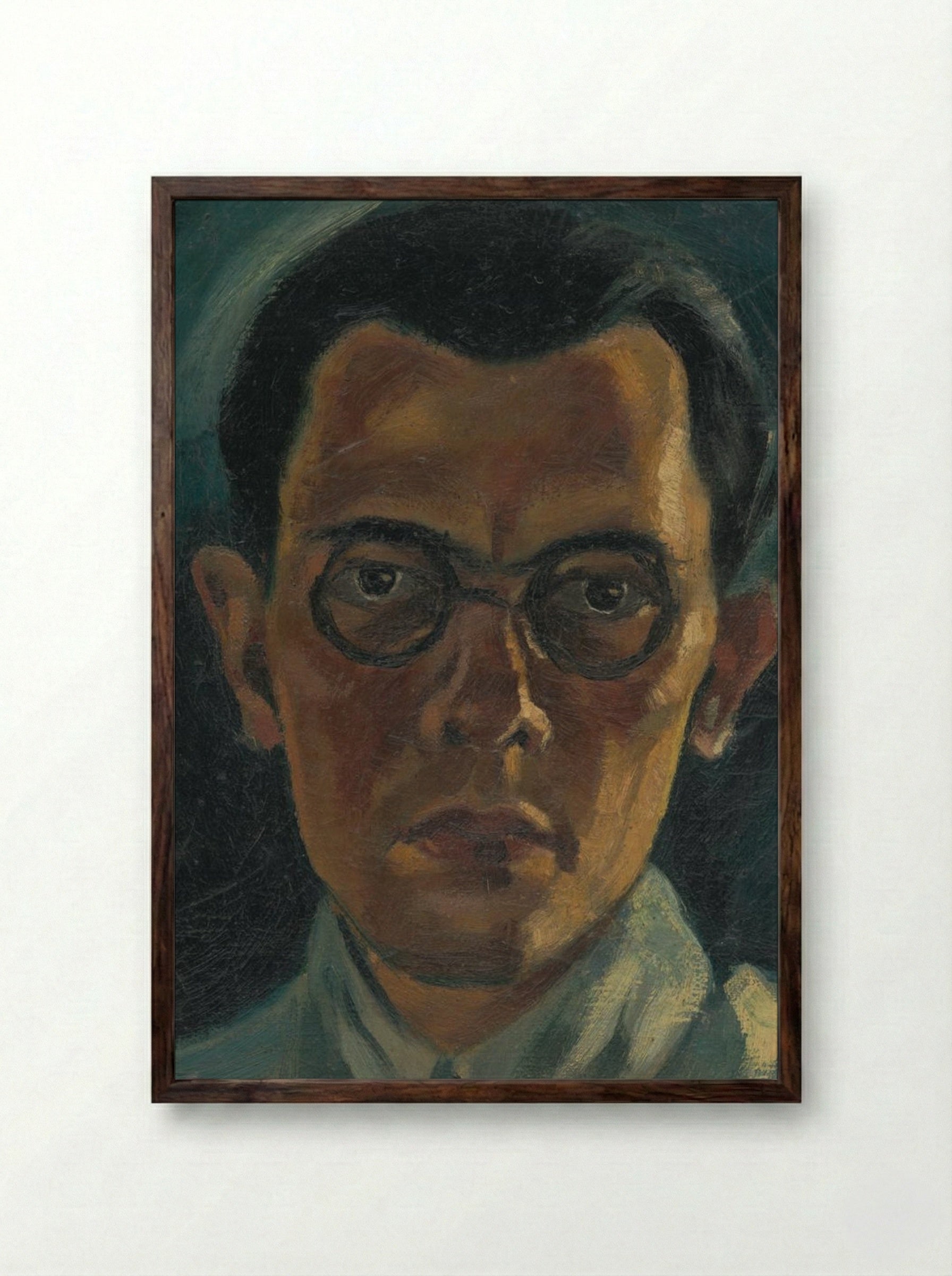 Self-Portrait - Mikuláš Galanda - Framed Print Dark Wood