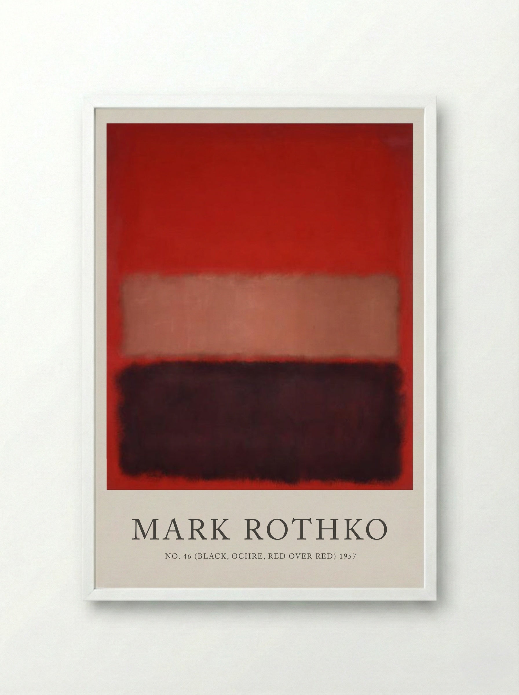 No. 46 (Black, Ochre, Red over Red) - Mark Rothko - Framed Print White