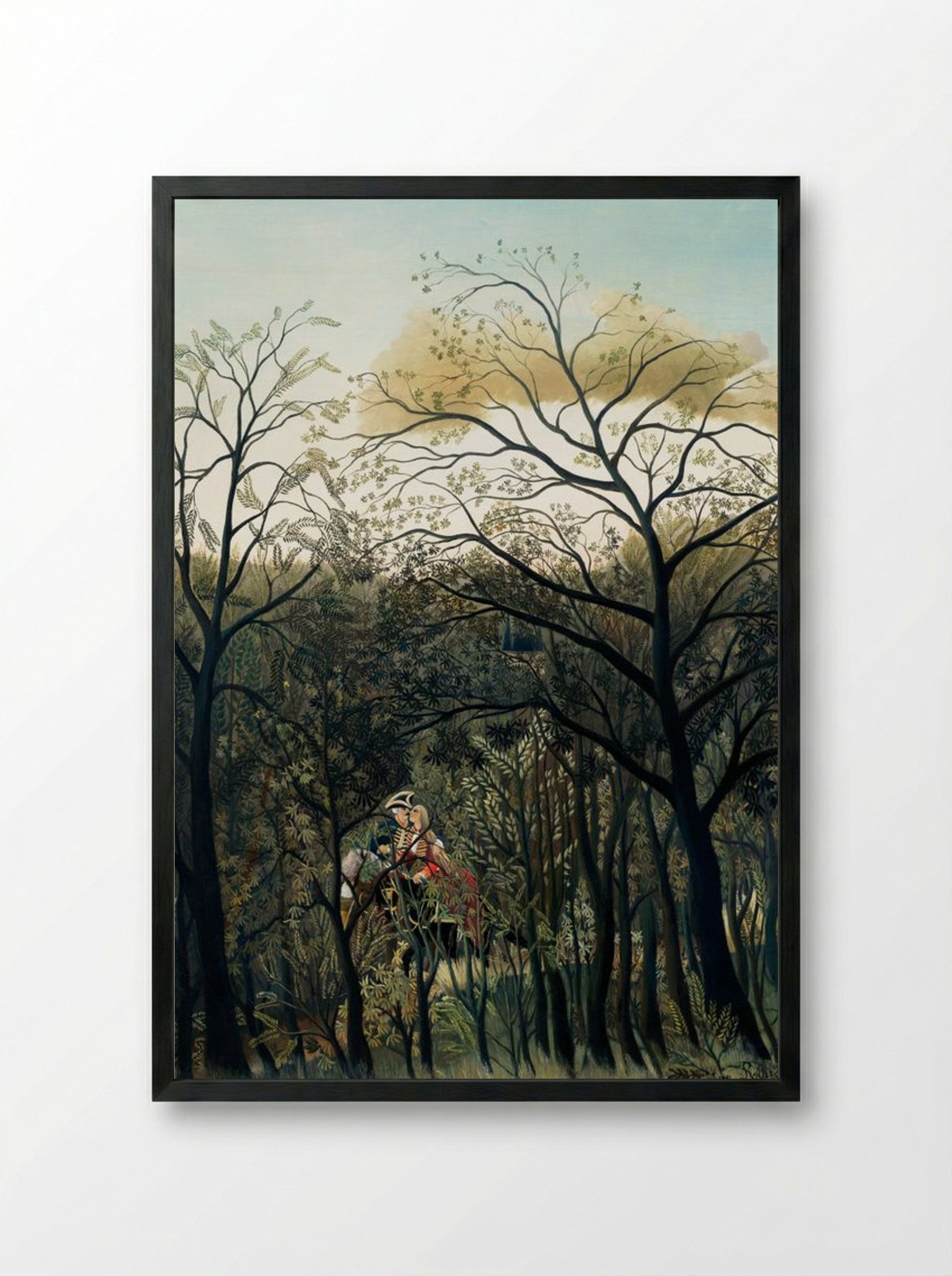 Rendezvous in the Forest - Henri Rousseau - Framed Print Black