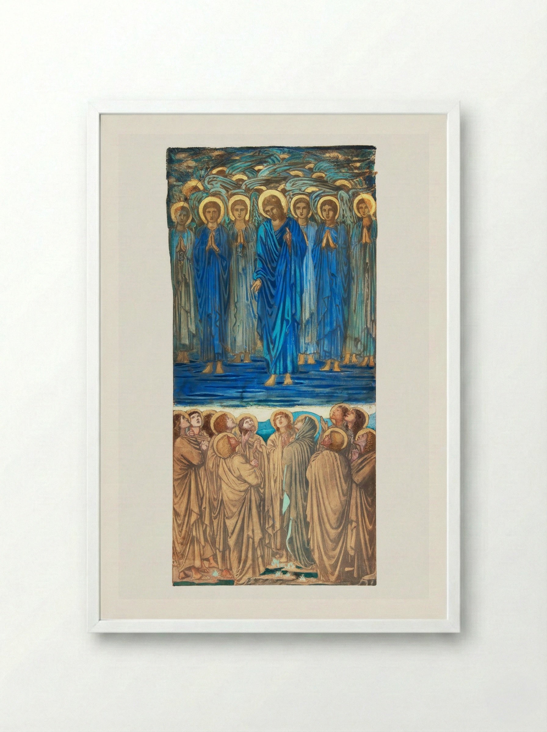 Study for 'The Ascension of Christ' - Edward Burne-Jones - Framed Print White