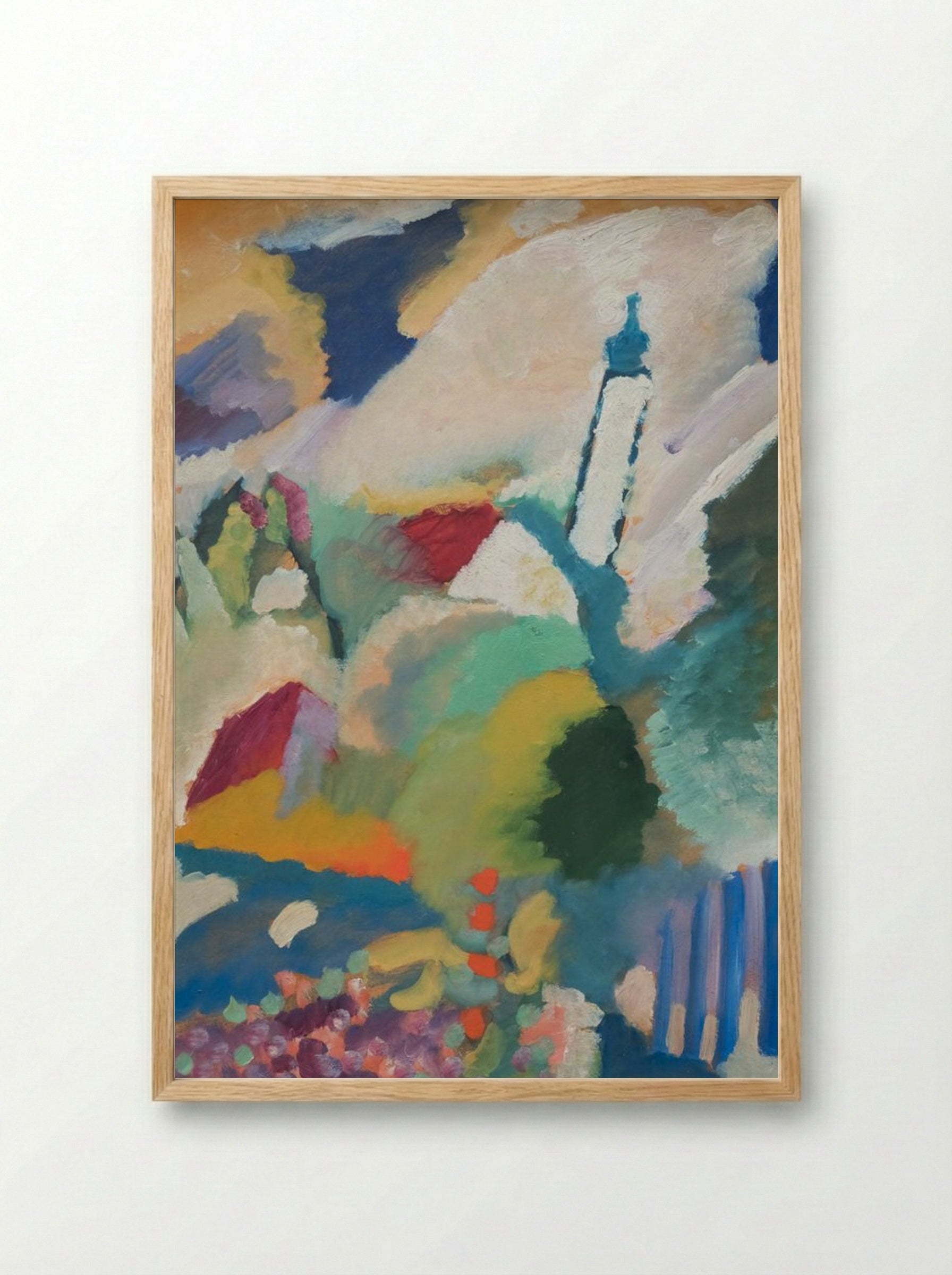 Murnau with Church - Wassily Kandinsky - Framed Print Wood