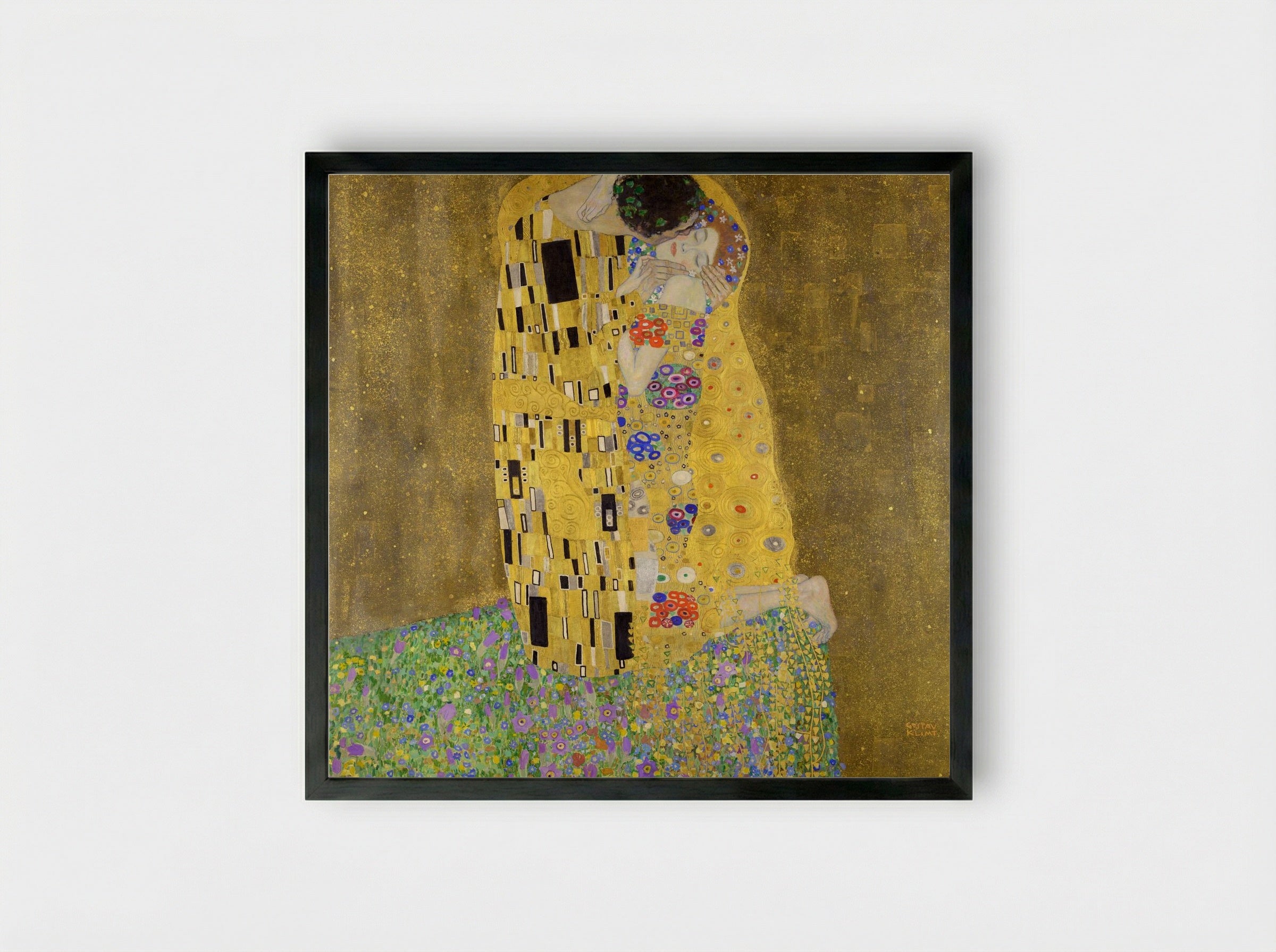 The Kiss - Gustav Klimt - Framed Print Black