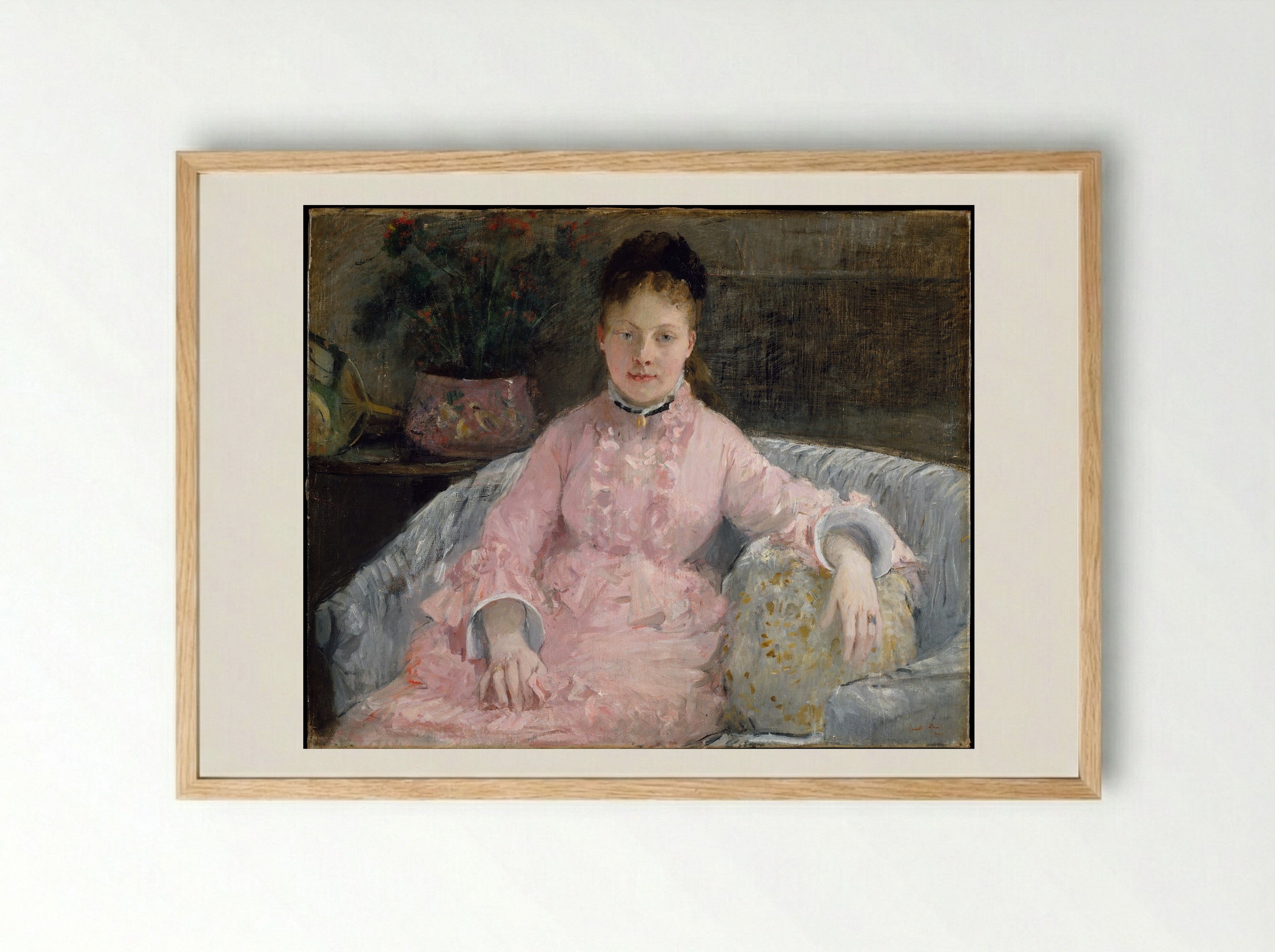 The Pink Dress (Albertie-Marguerite Carré) - Berthe Morisot - Framed Print Wood