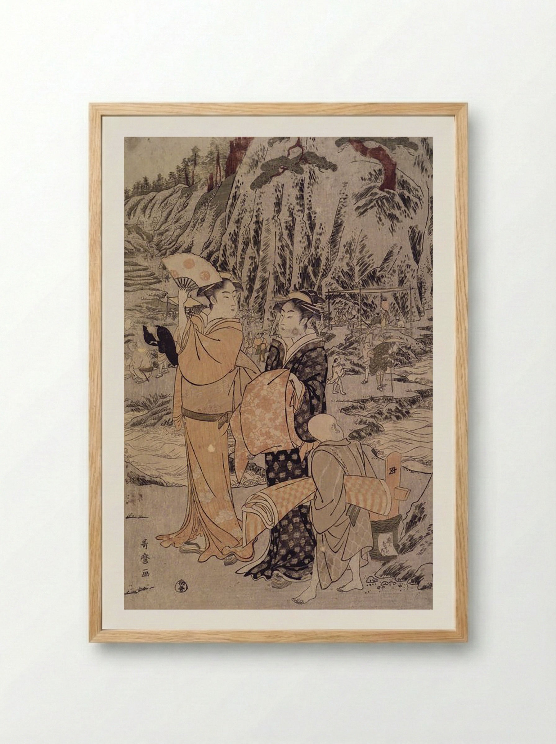 Along the Shore of Yènoshim - Utagawa Toyokuni - Framed Print Wood