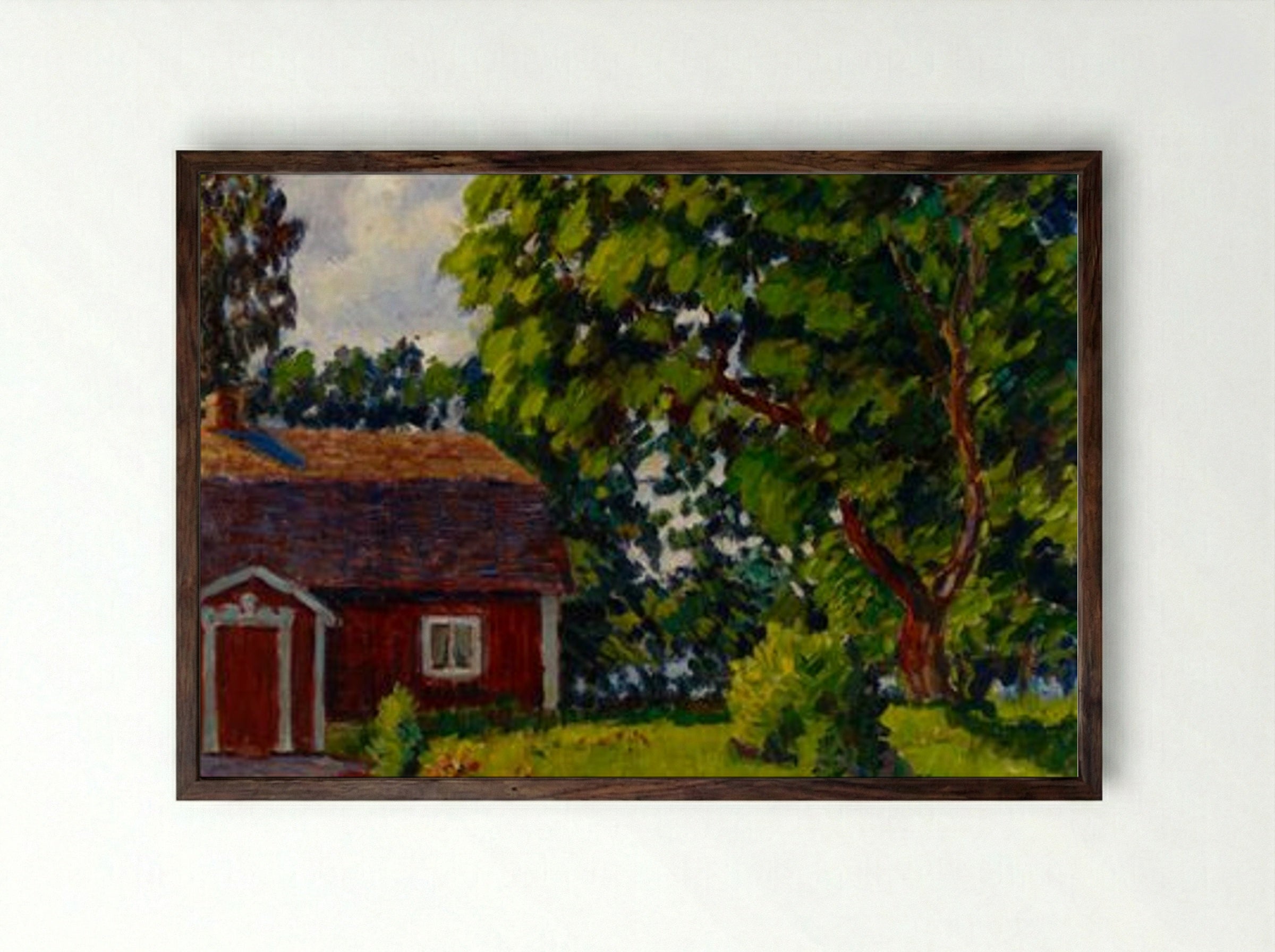Urajärven museo - Alfred William Finch - Framed Print Dark Wood