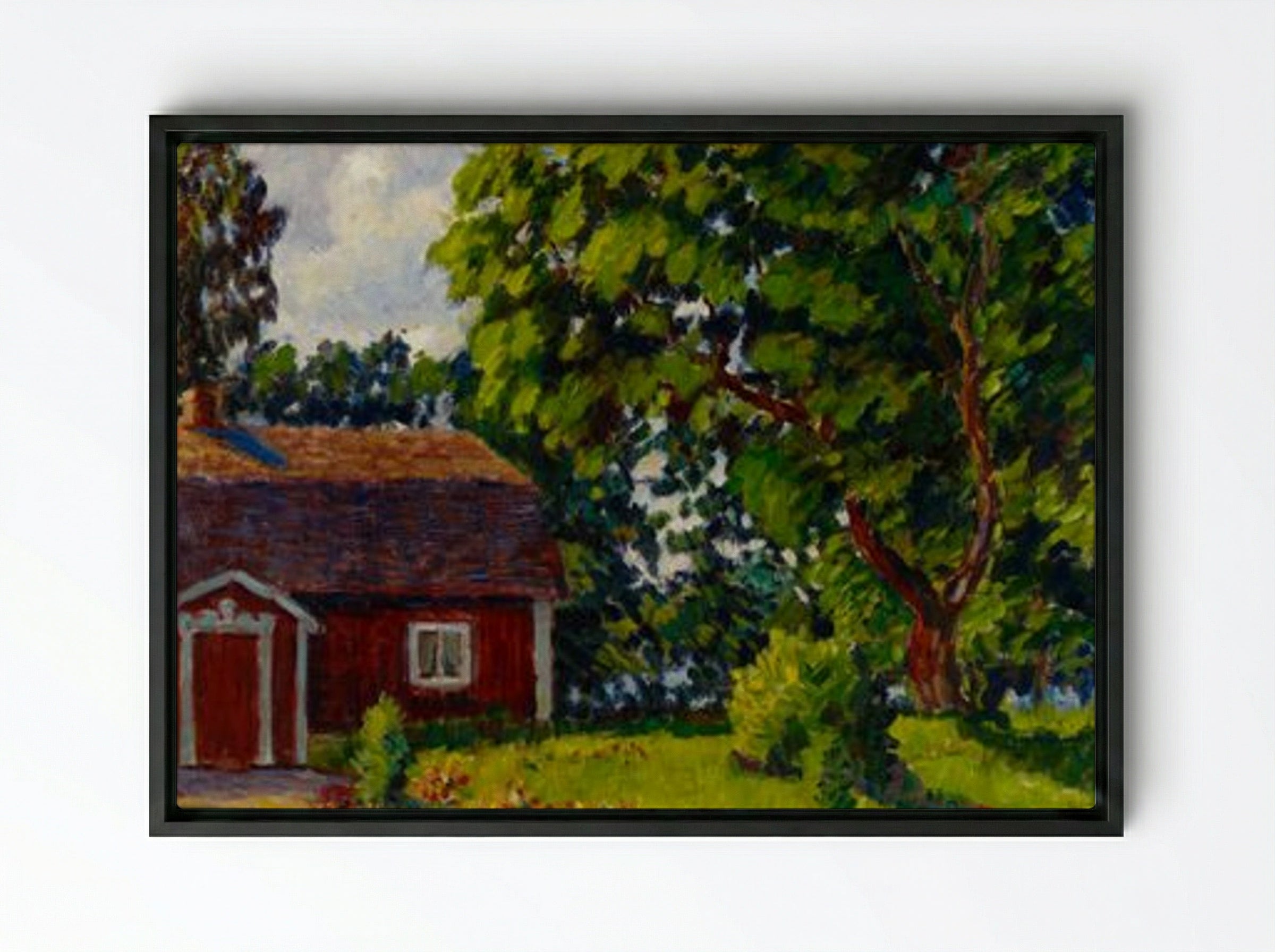 Urajärven museo - Alfred William Finch - Framed Canvas Black