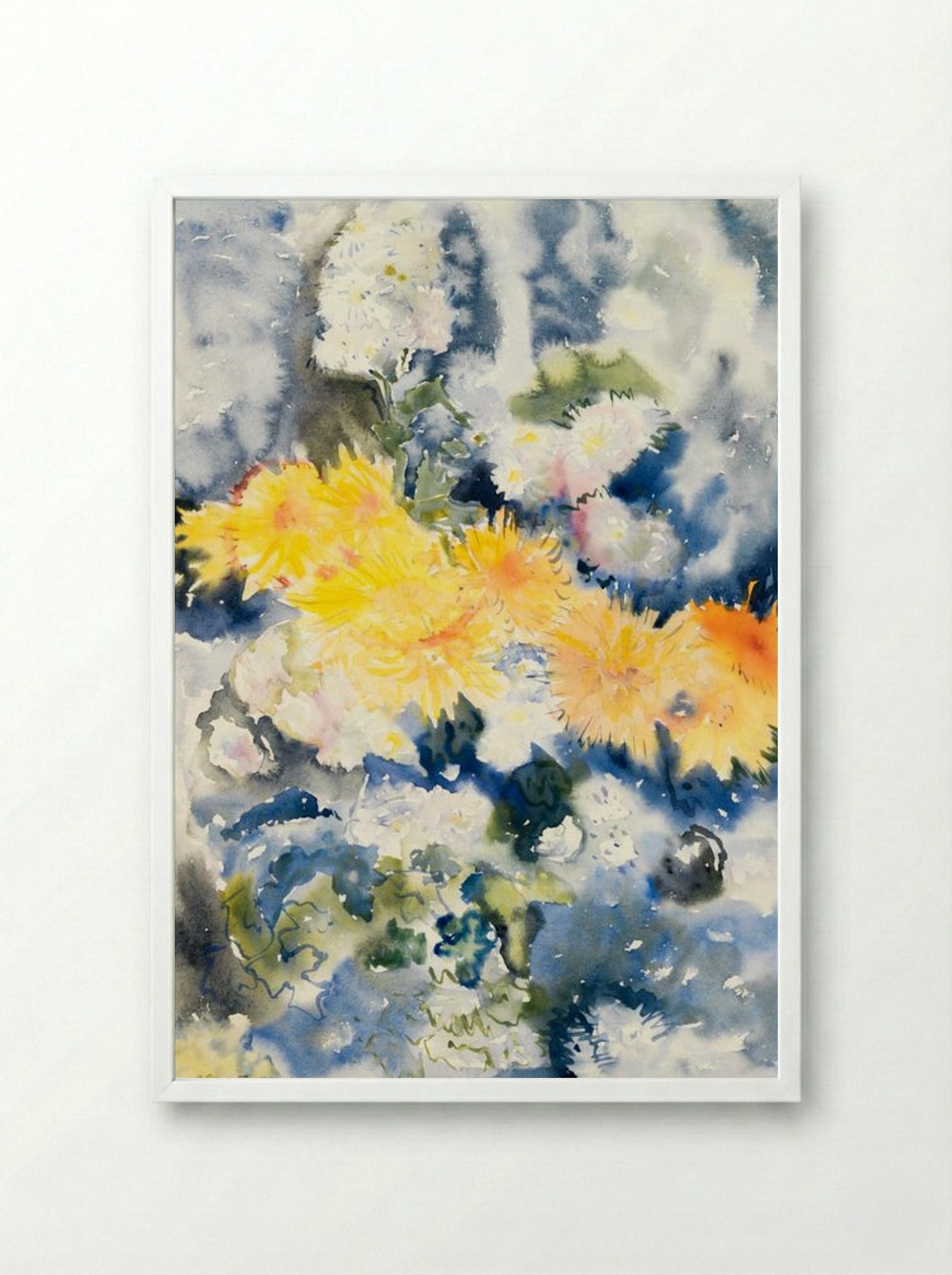 Yellow and Blue - Charles Demuth - Framed Print White