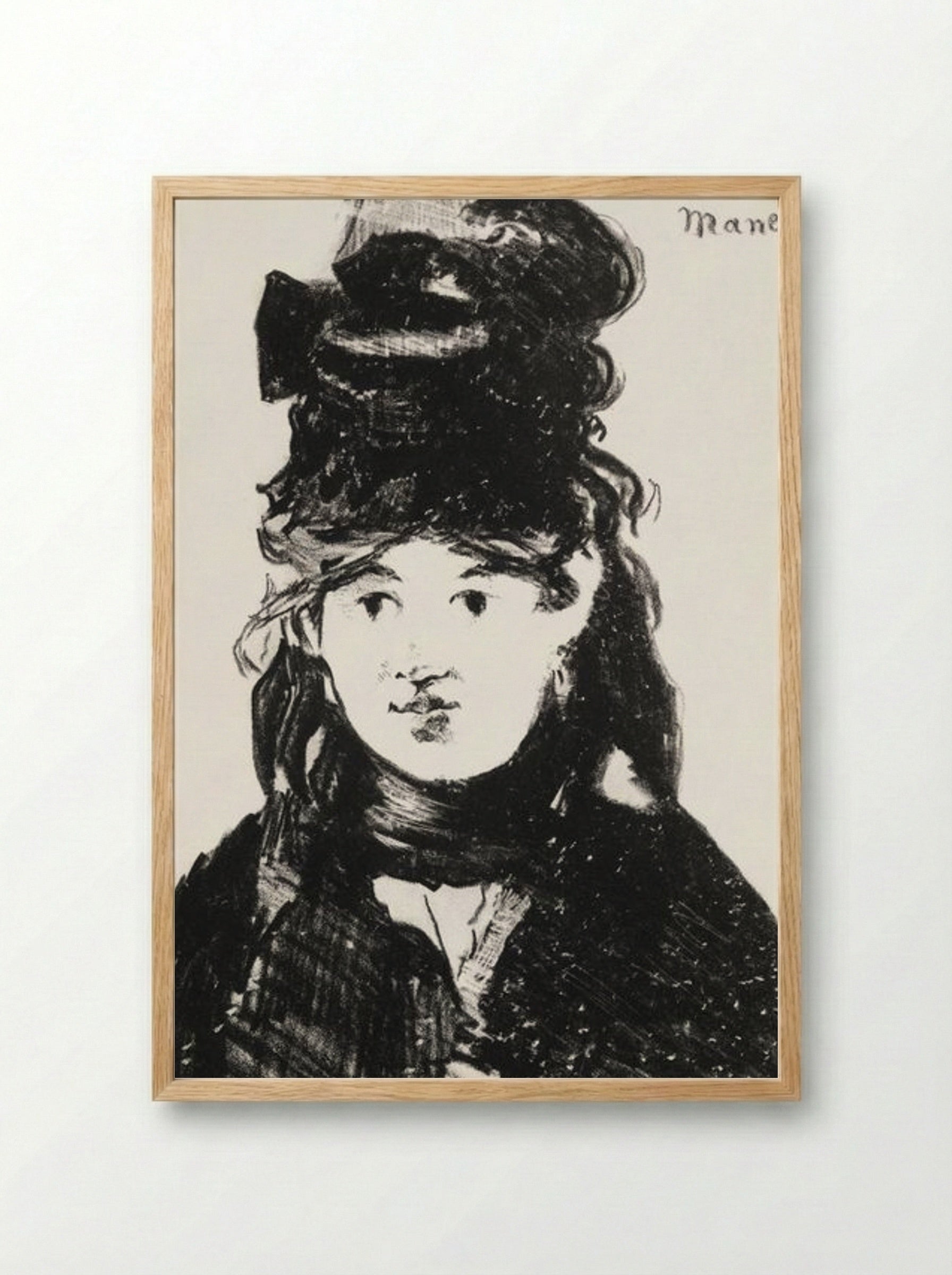 Berthe Morisot in Black - Édouard Manet - Framed Print Wood