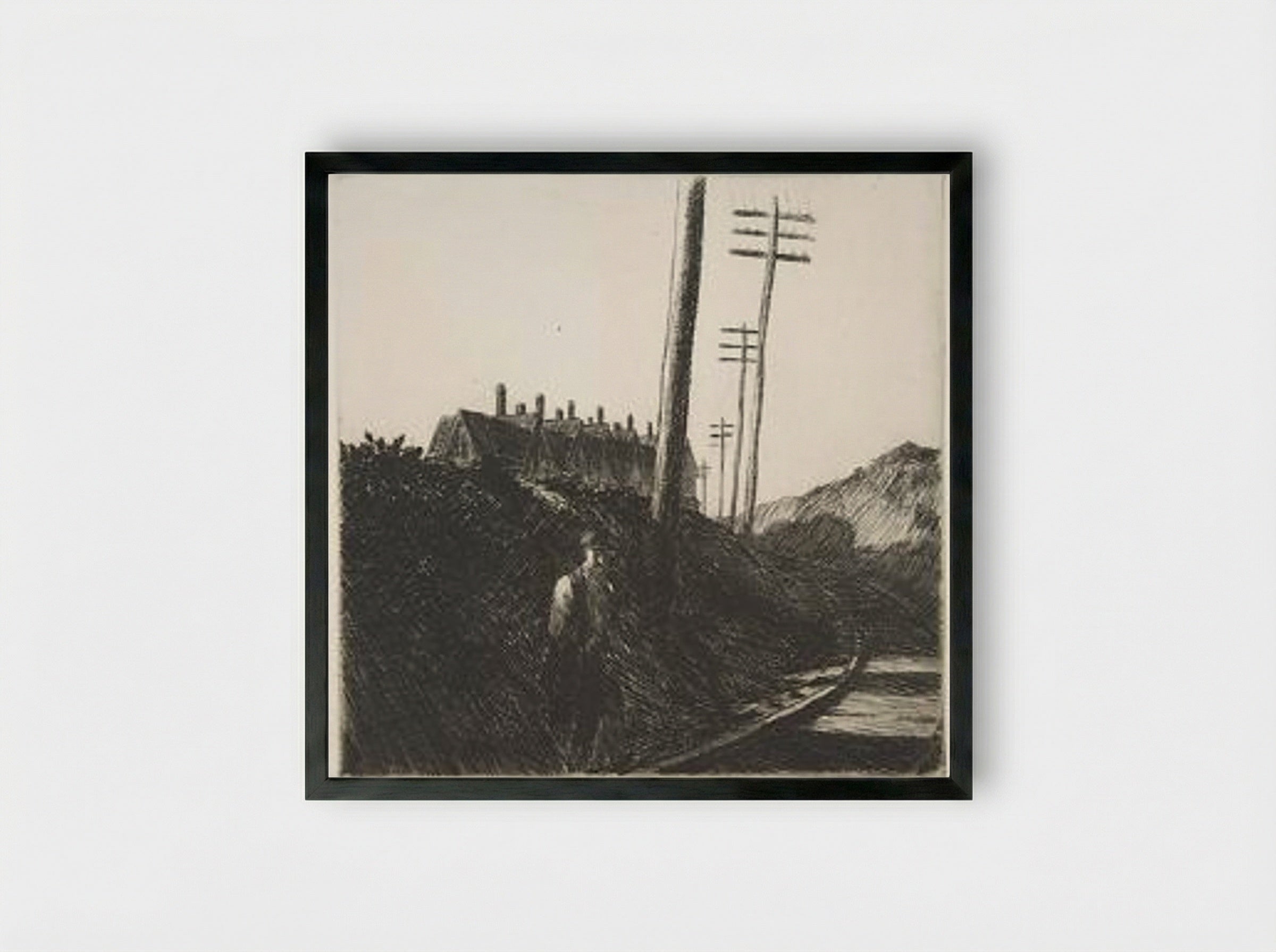 The Railroad - Edward Hopper - Framed Print Black