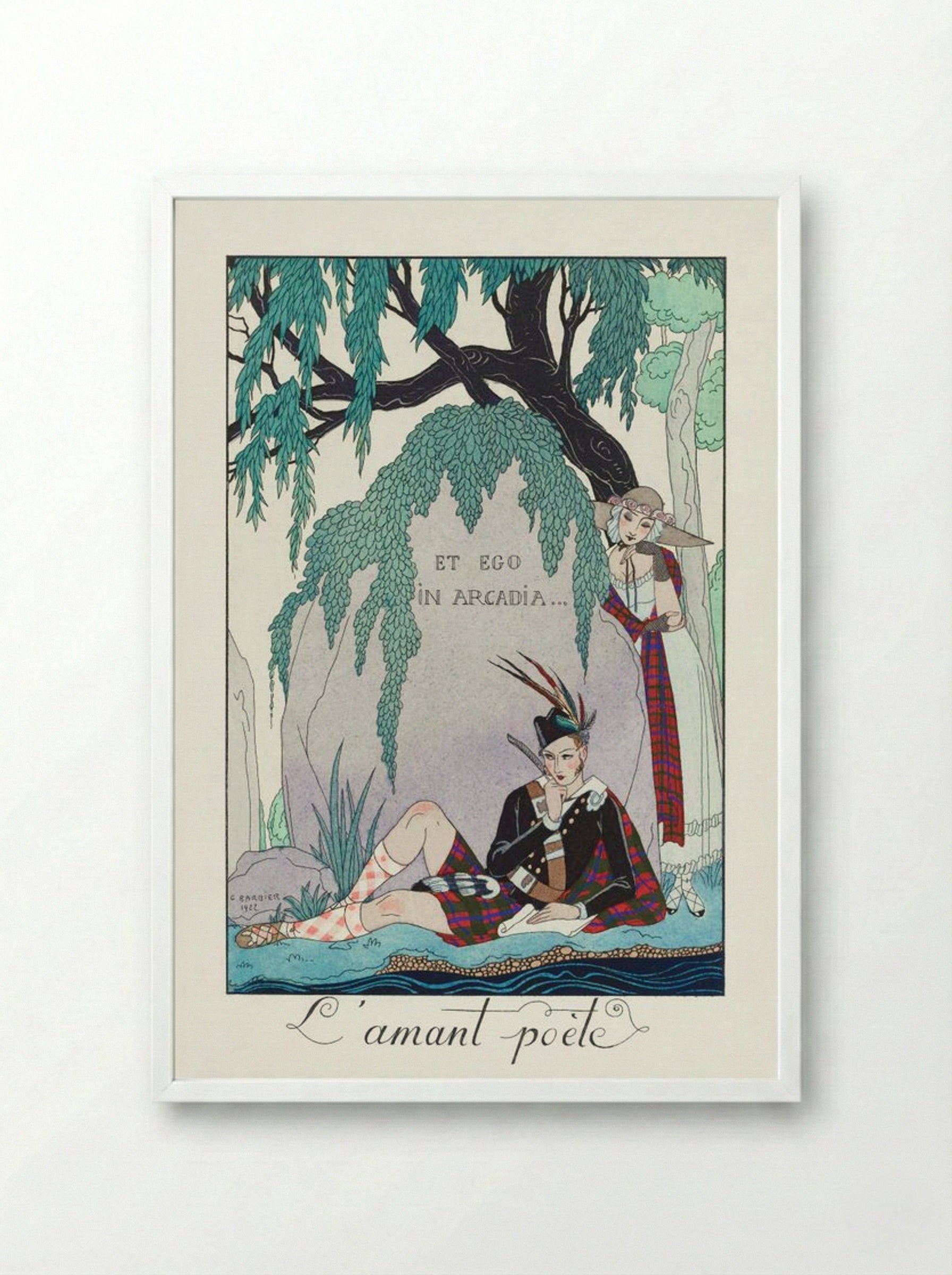 L'Amant Poète - George Barbier - Framed Print White