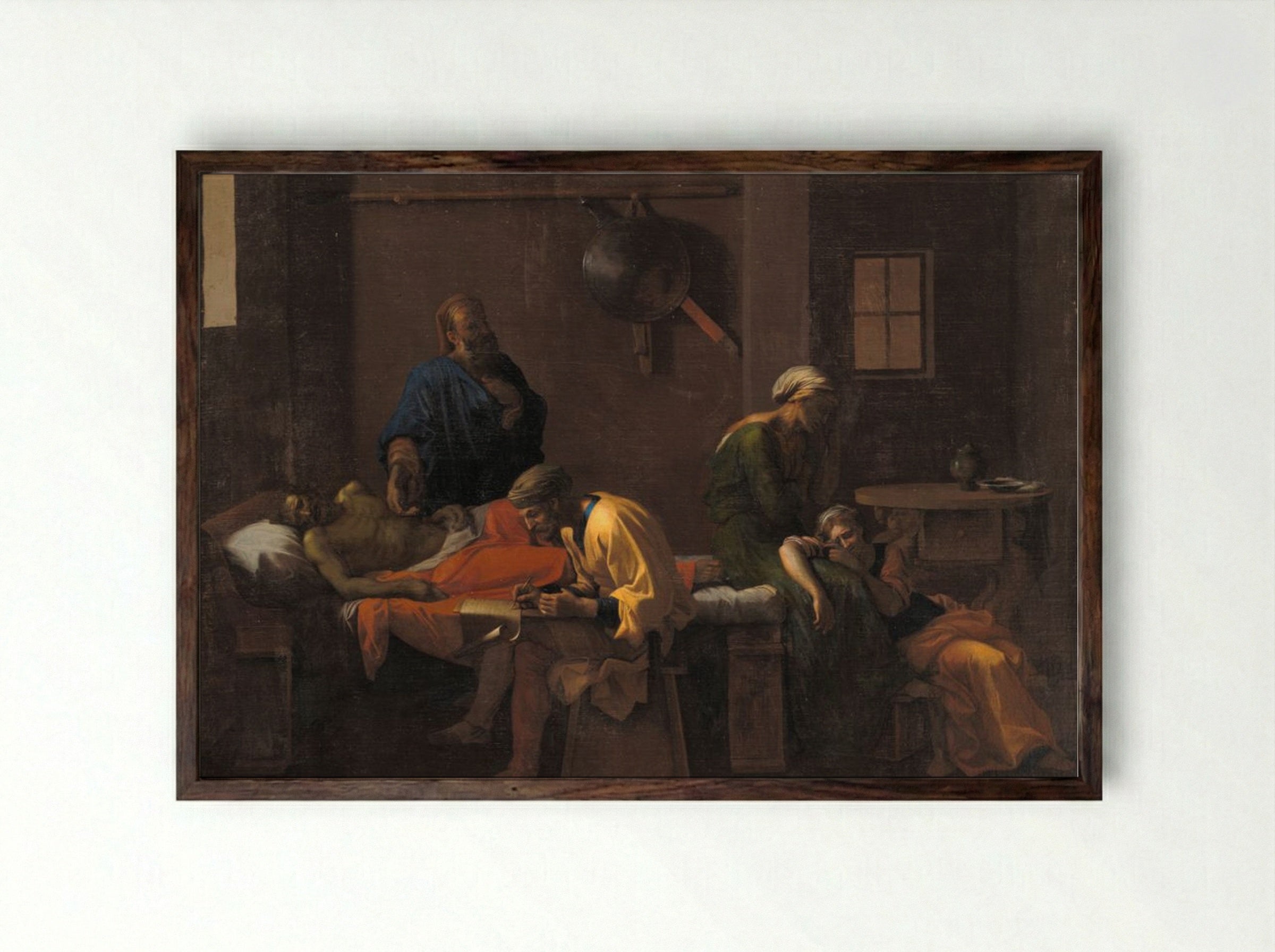 The Testament of Eudamidas - Nicolas Poussin - Framed Print Dark Wood