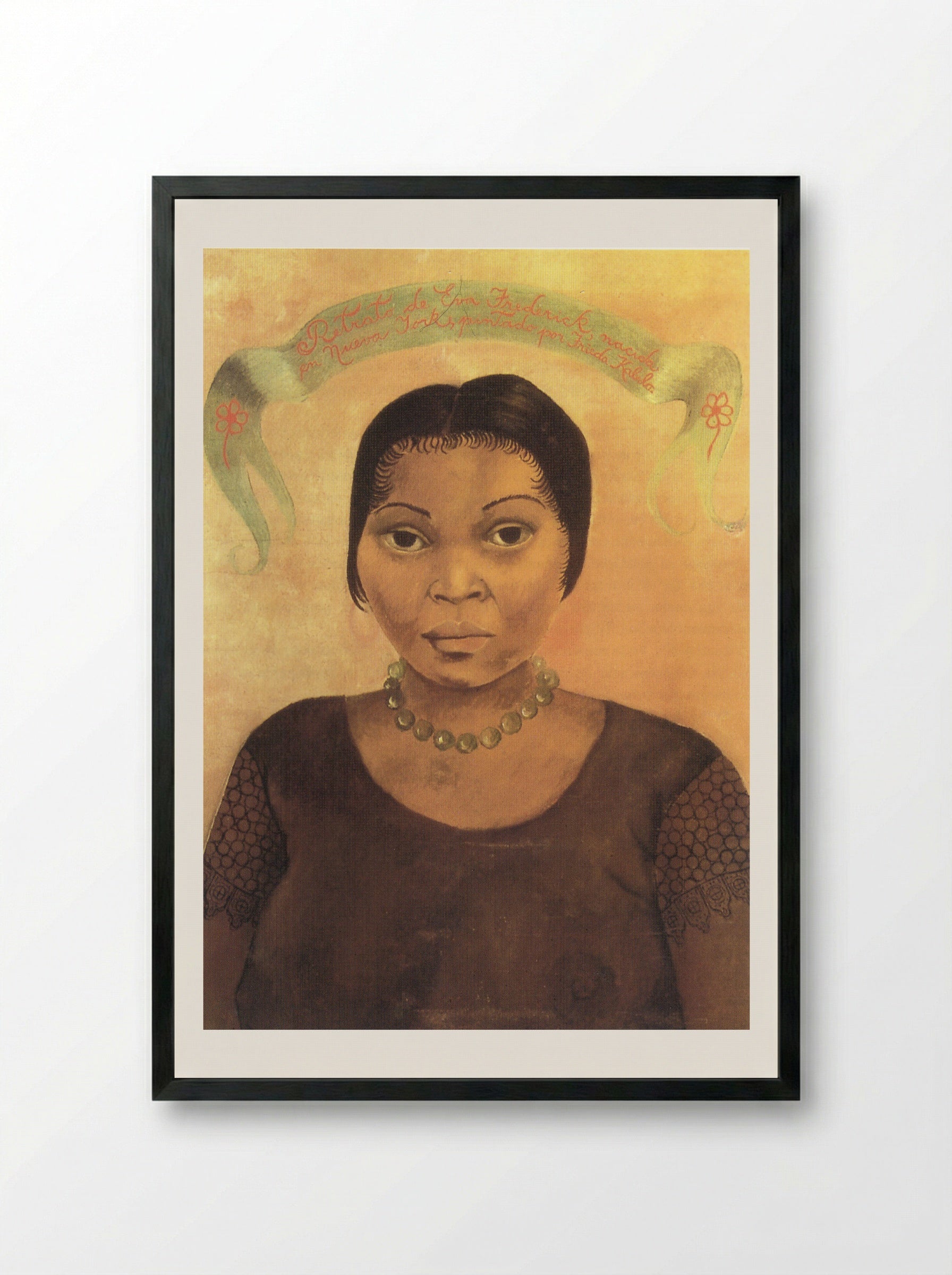 Portrait of Eva Frederick - Frida Kahlo - Framed Print Black