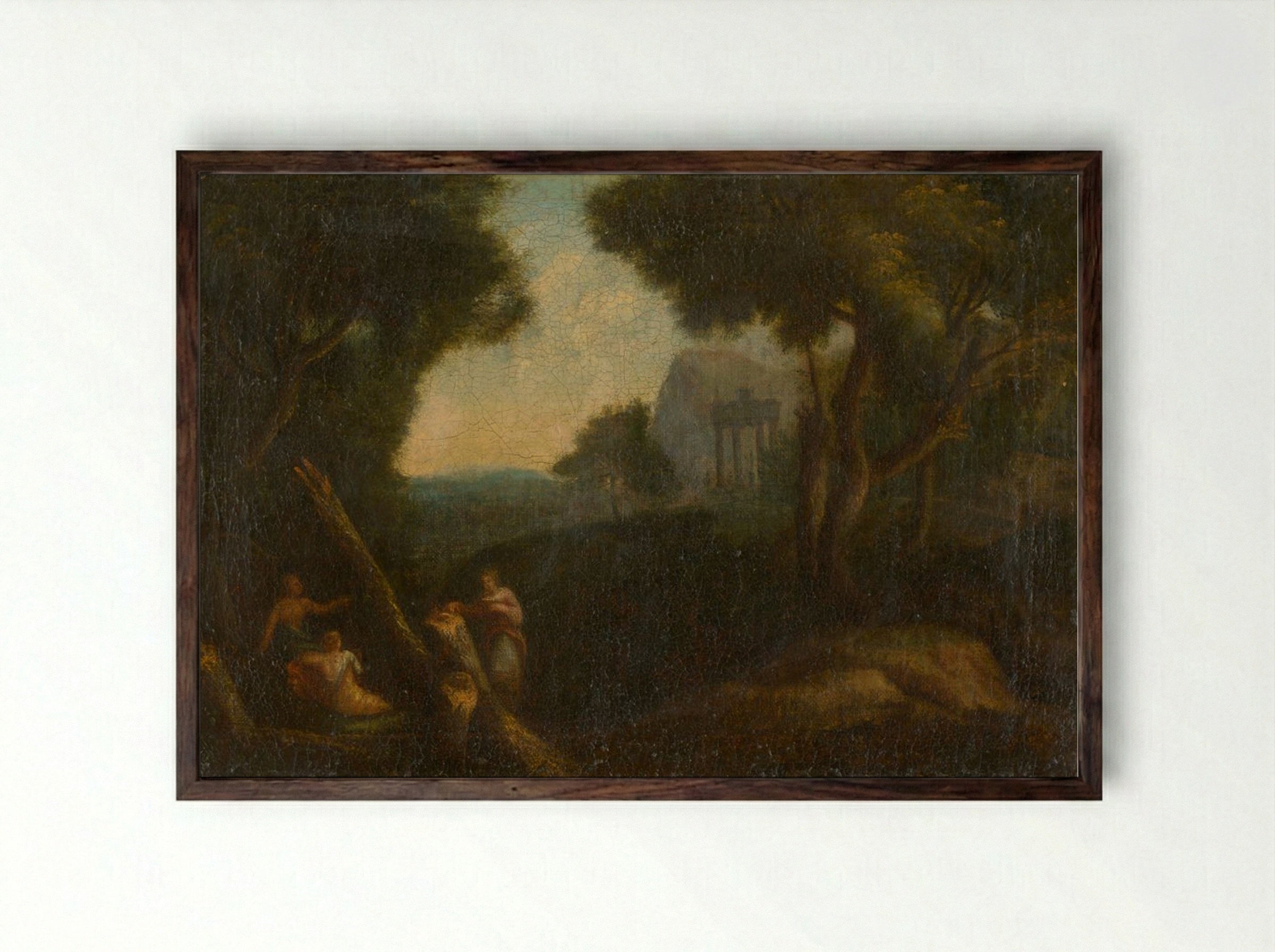 Nymphs in the Woods - Nicolas Poussin - Framed Print Dark Wood