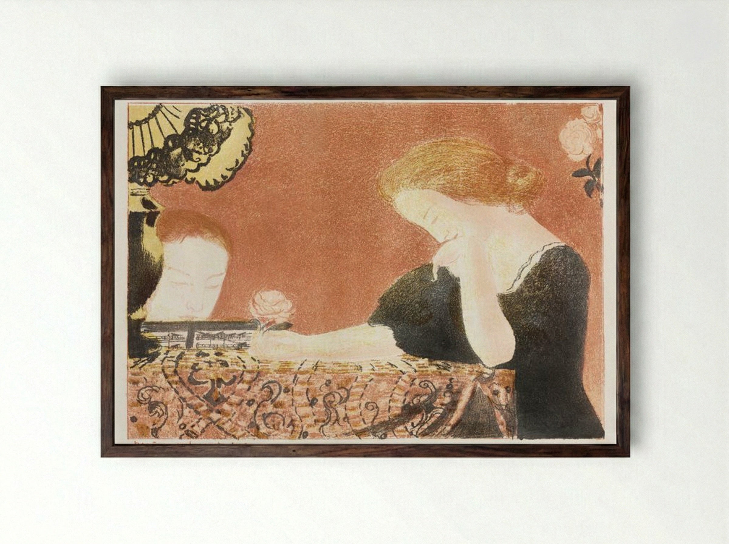 Our Souls in Languorous Gestures - Maurice Denis - Framed Print Dark Wood