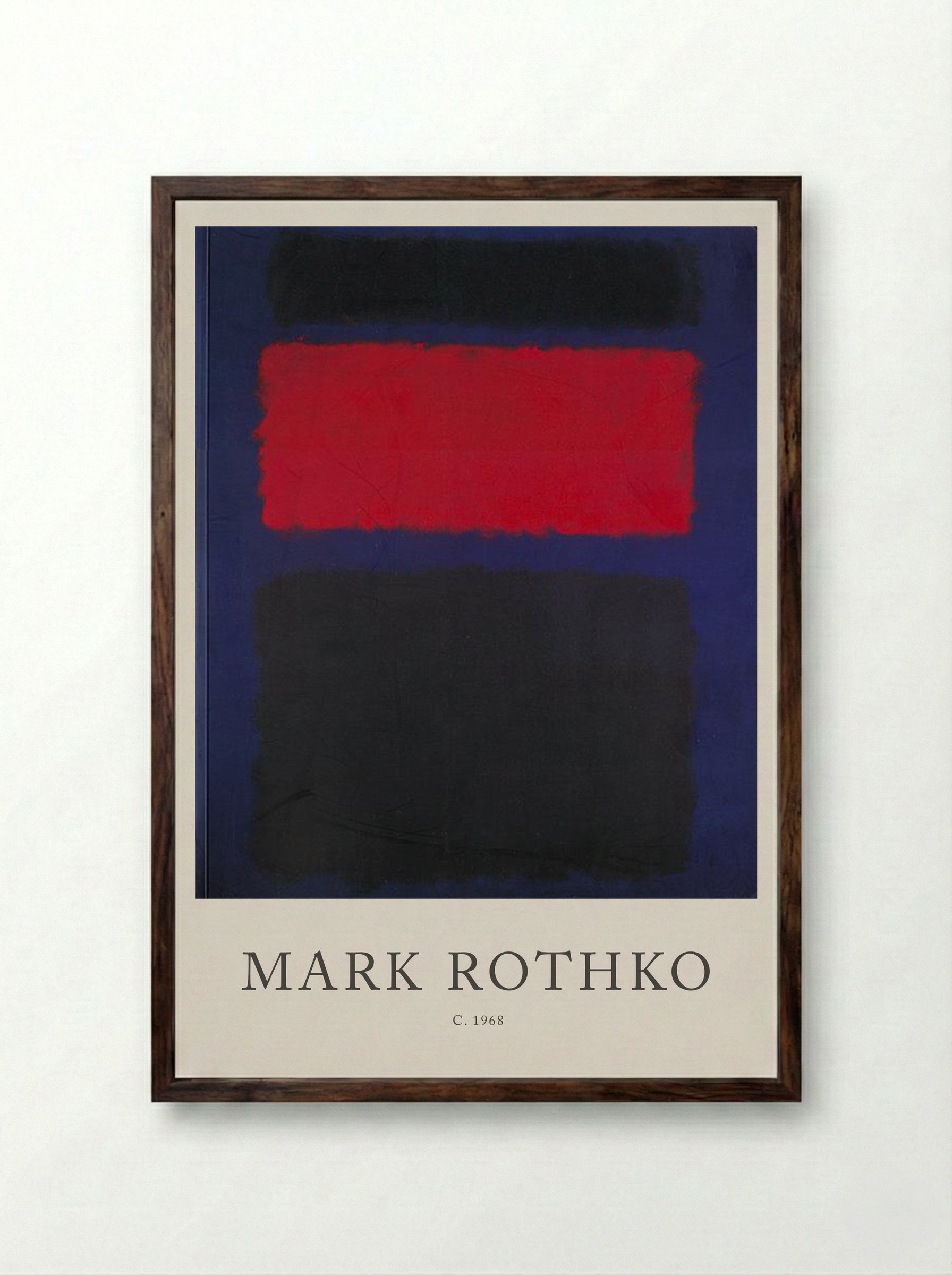 Untitled (Black, Red, and Blue) - Mark Rothko - Framed Print Dark Wood