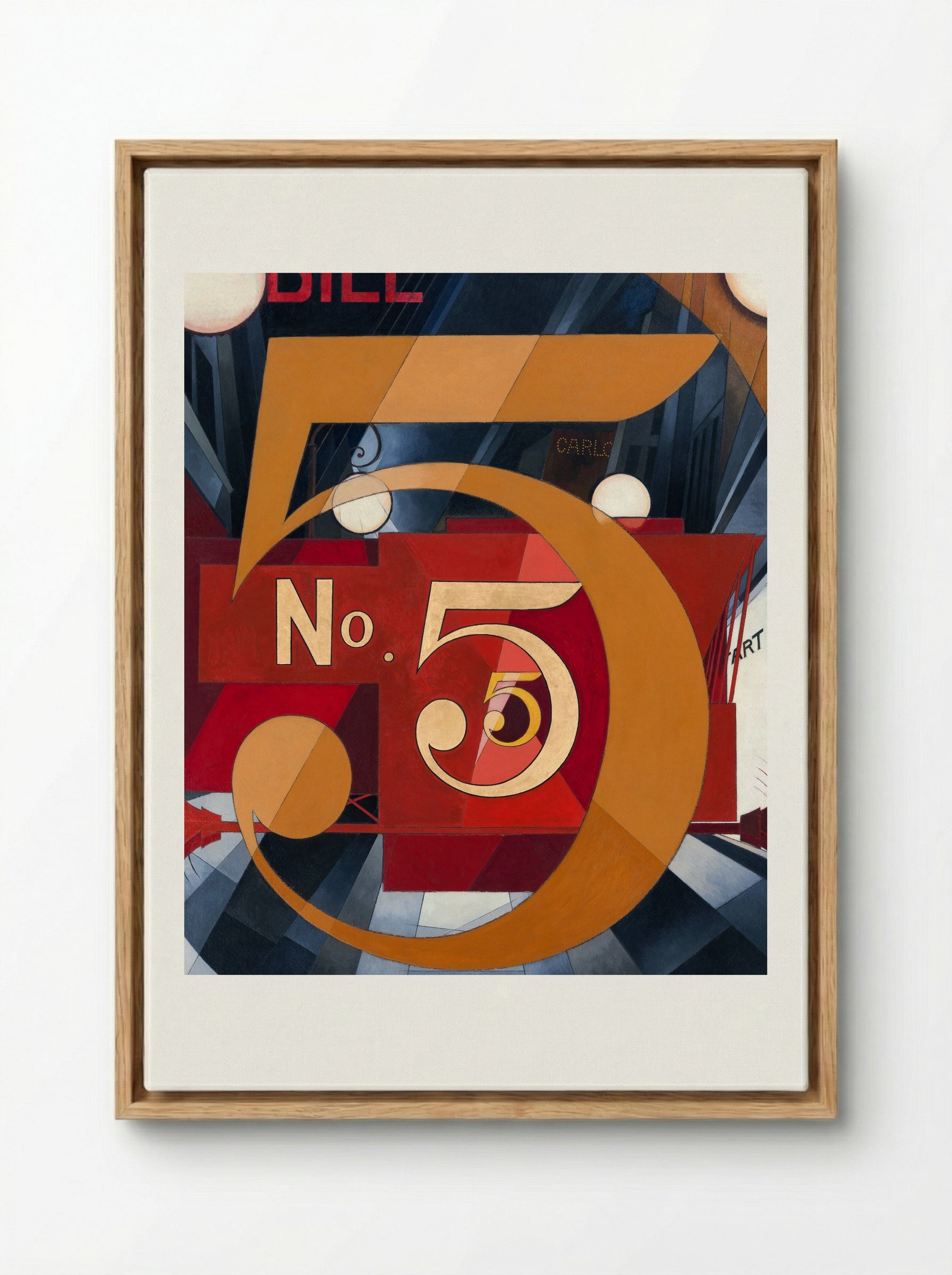 I Saw the Figure 5 in Gold - Charles Demuth - Framed Canvas Wood