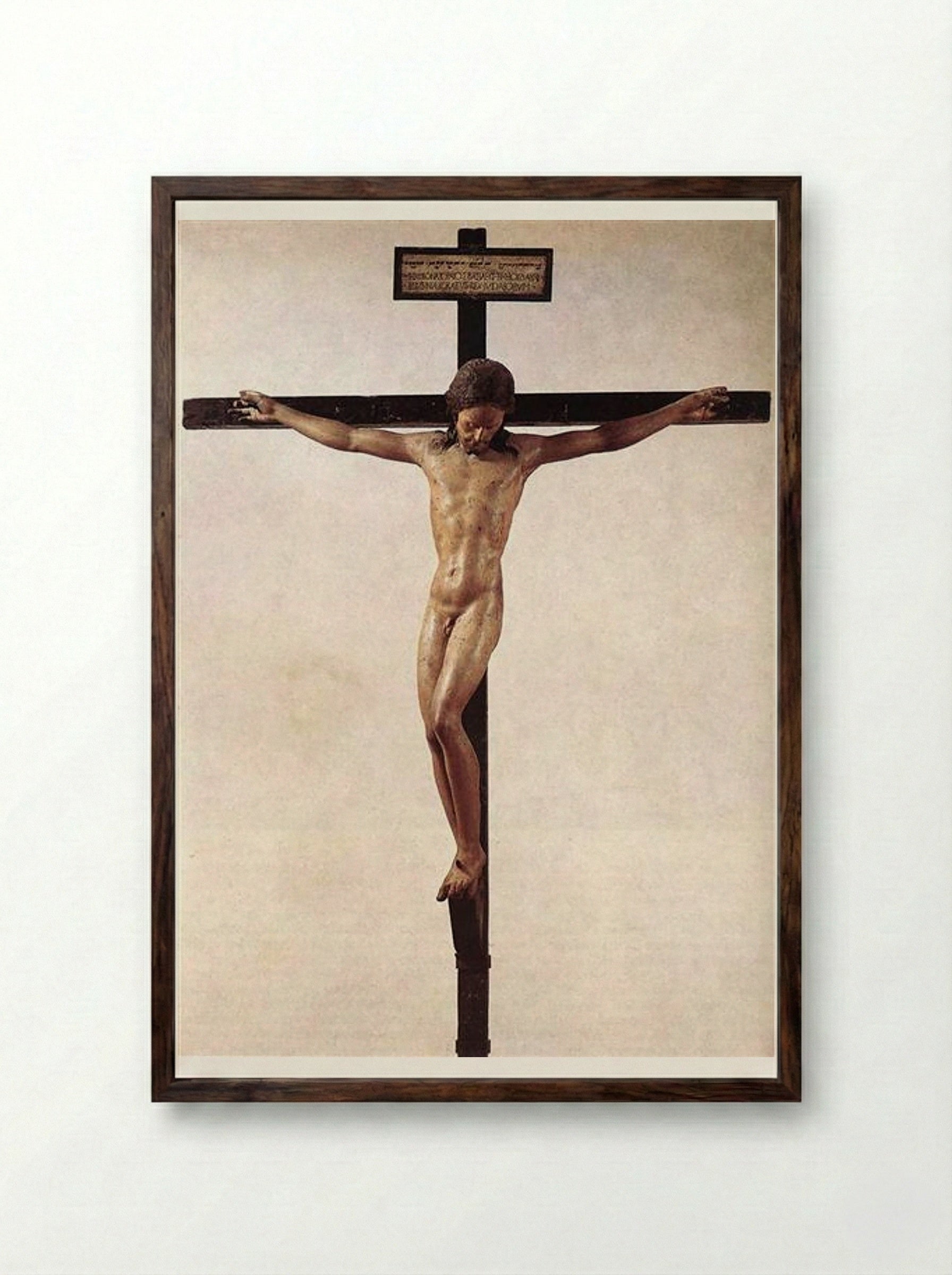 Crucifixion - Michelangelo - Framed Print Dark Wood