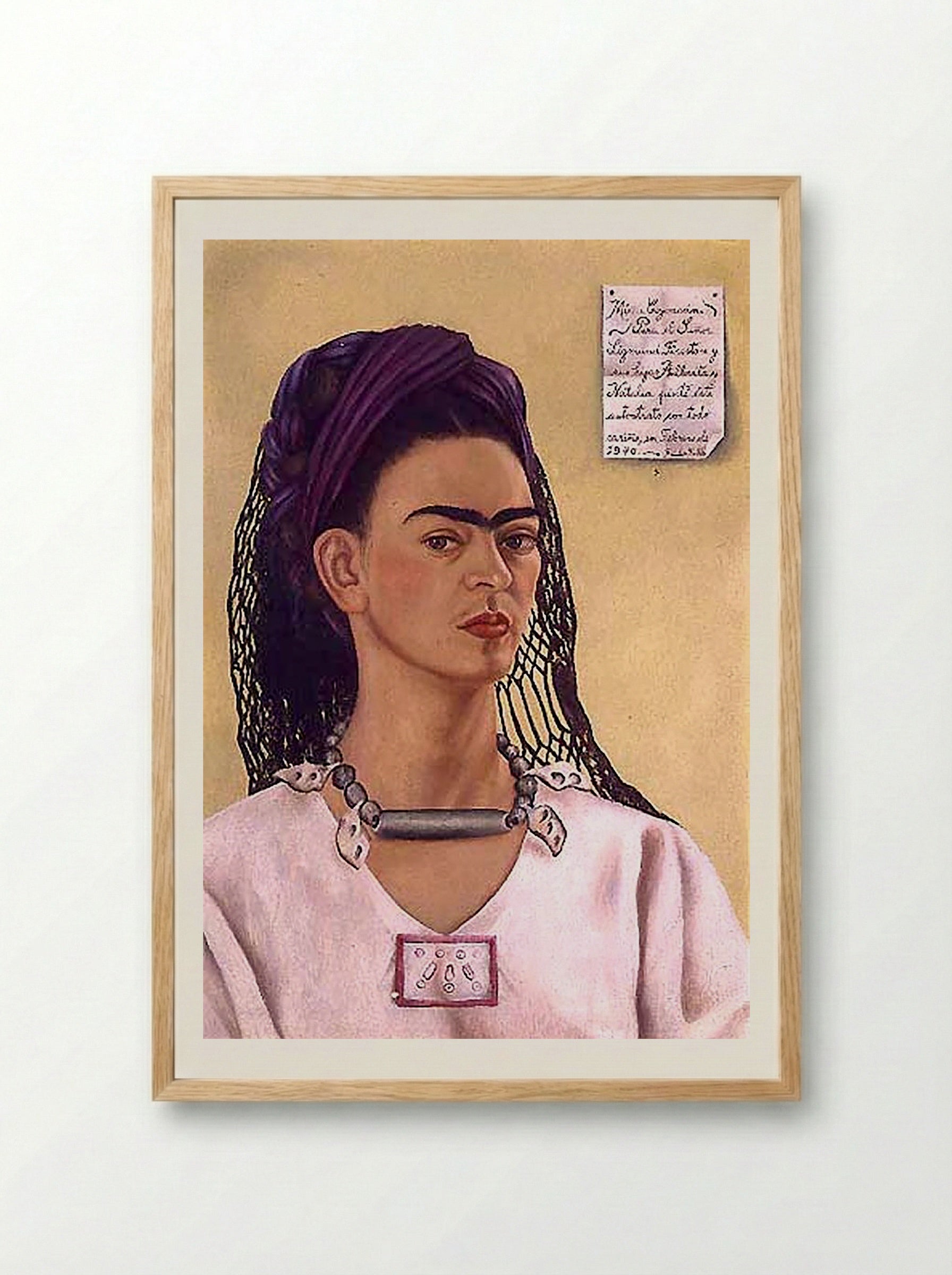 Self-Portrait Dedicated to Sigmund Firestone - Frida Kahlo - Framed Print Wood