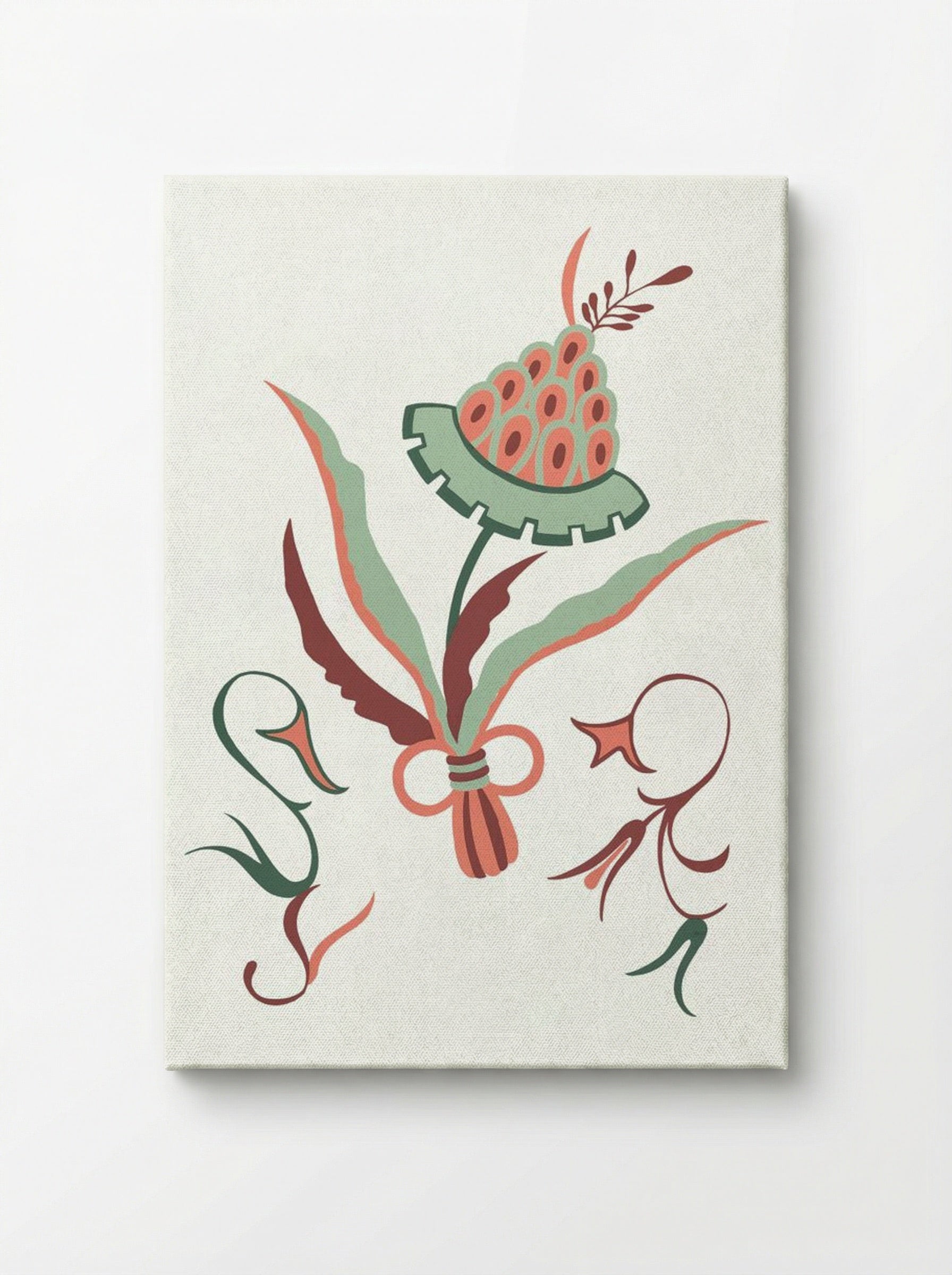Floral Design with Swans - Fine Art Print - Canvas