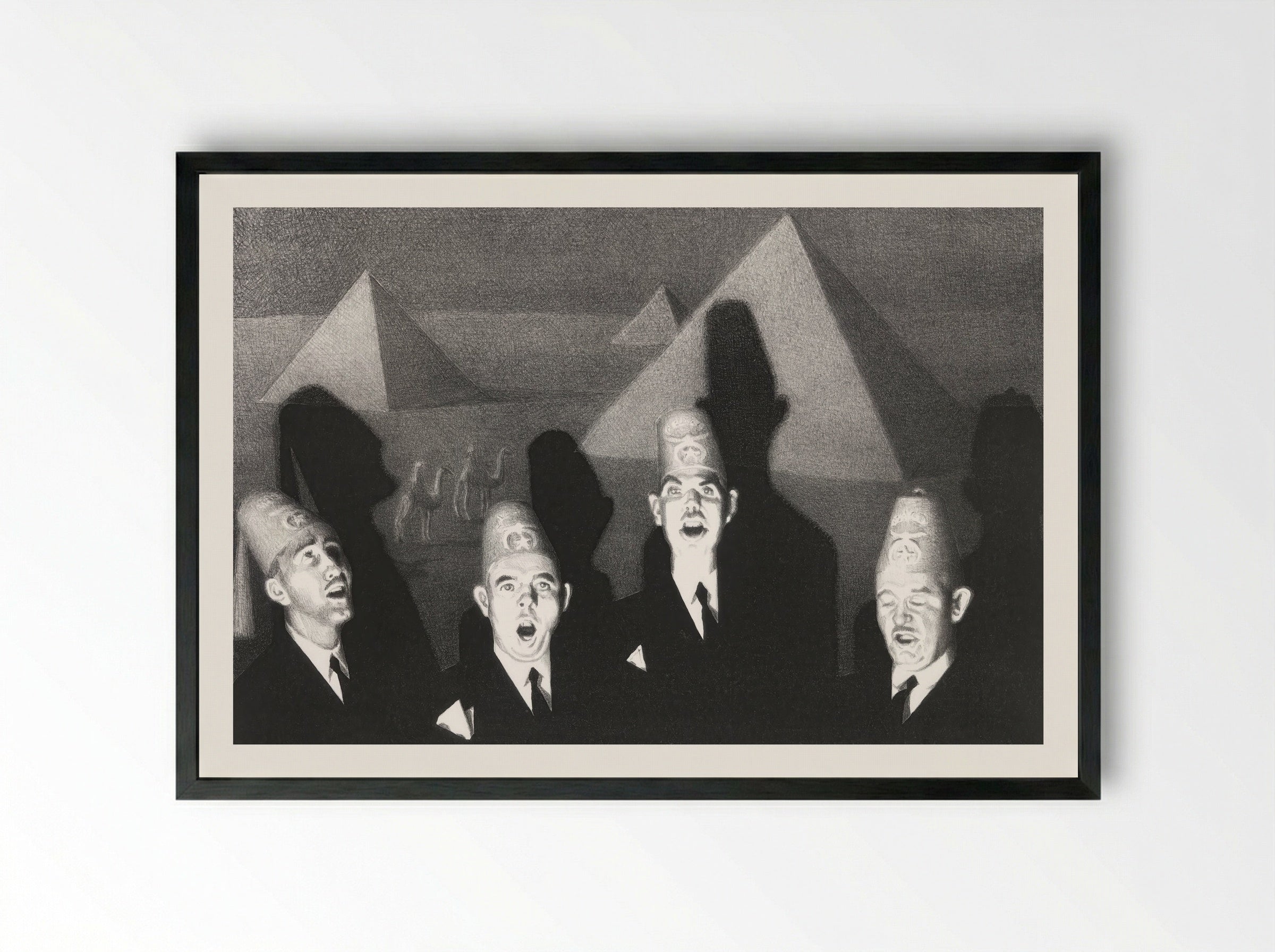 Shriner's Quartet - Grant Wood - Framed Print Black