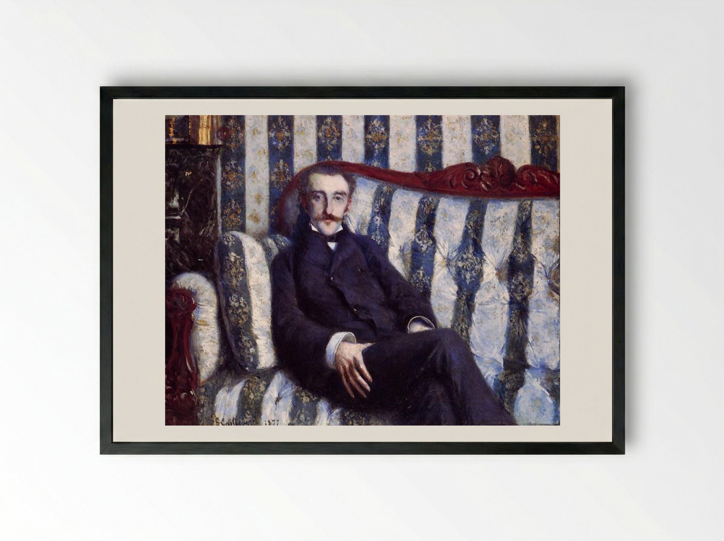 Portrait of a Man - Gustave Caillebotte - Framed Print Black
