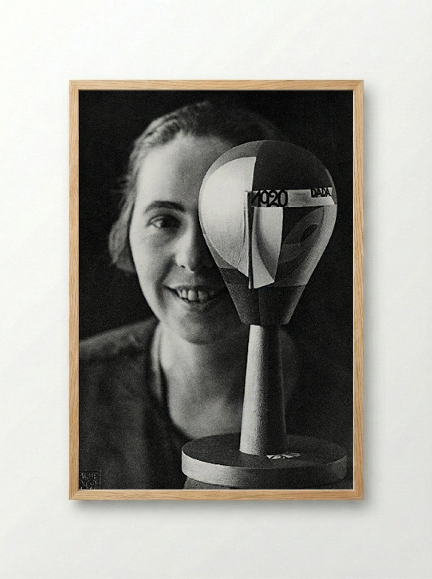 Self-portrait with Dada-Kopf (Dada Head) - Sophie Taeuber-Arp - Framed Print Wood