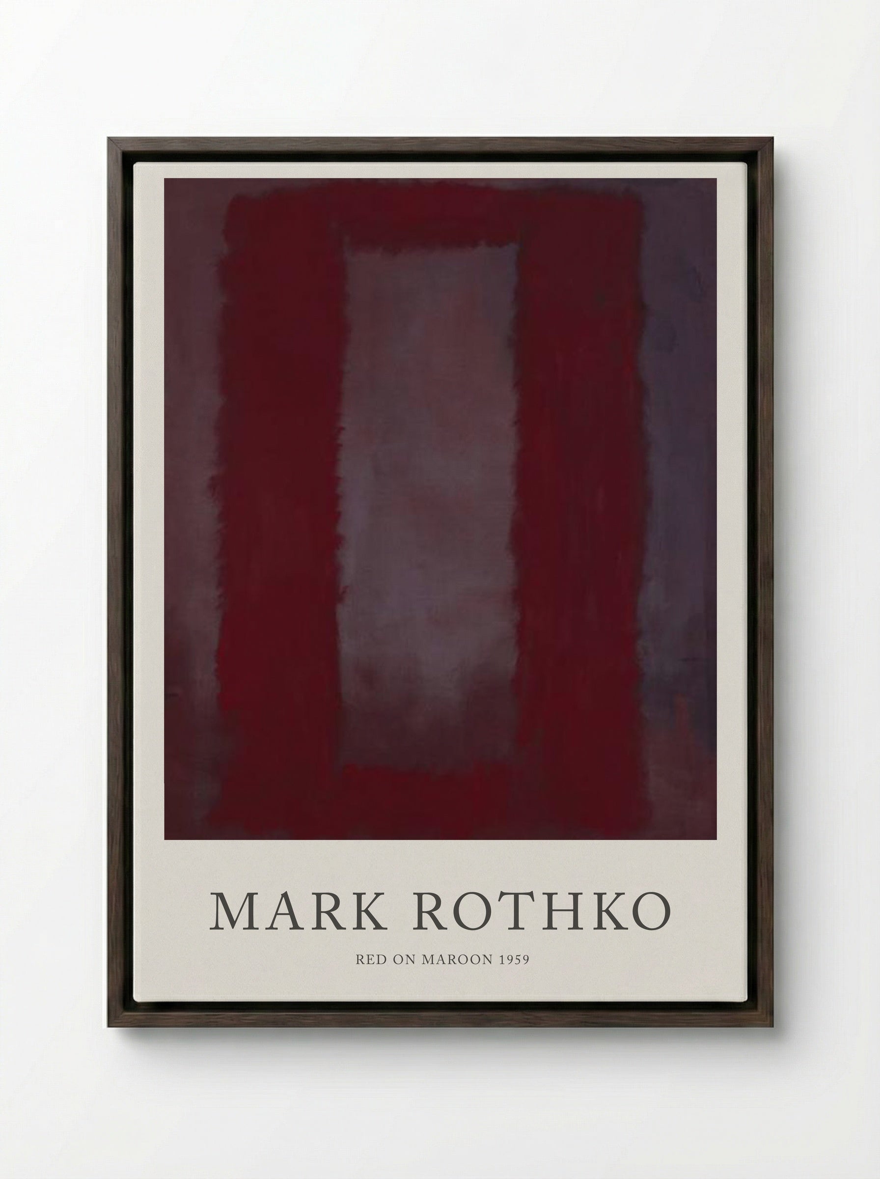 Red on Maroon - Mark Rothko - Framed Canvas Dark Wood