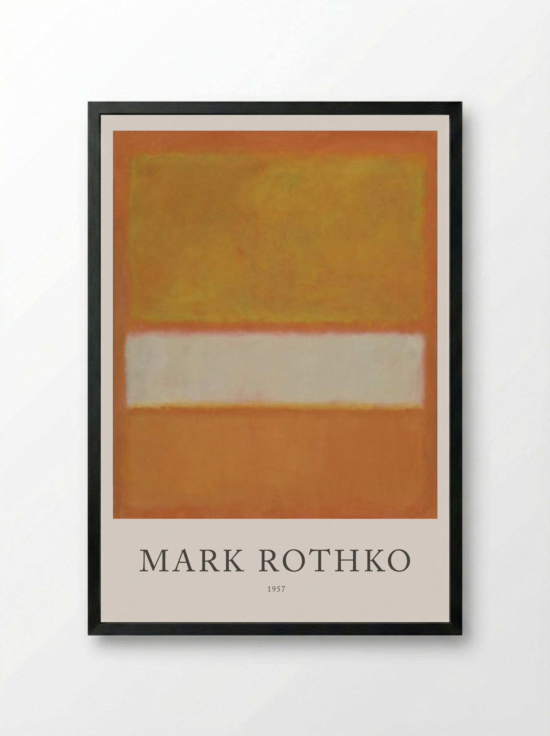 Untitled (Orange, White, and Orange) - Mark Rothko - Framed Print Black
