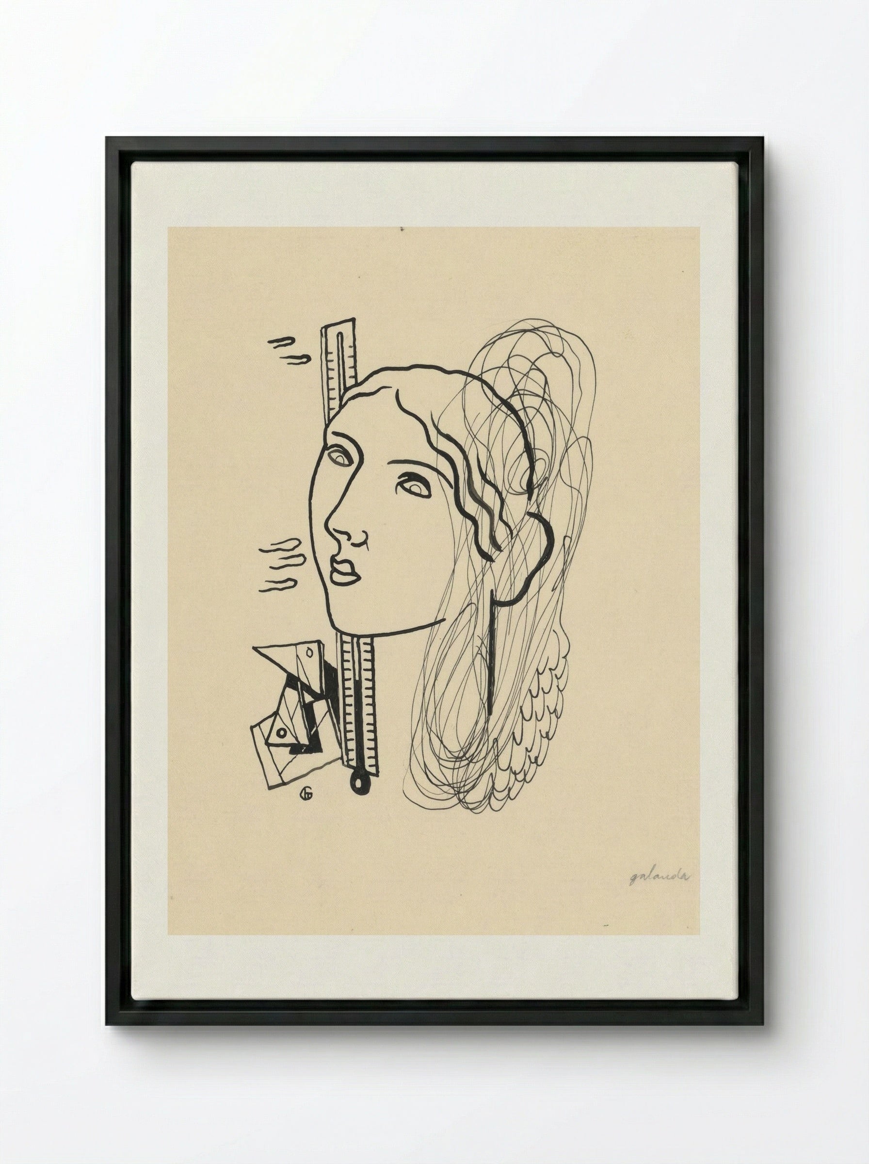 Thermometer - Mikuláš Galanda - Framed Canvas Black