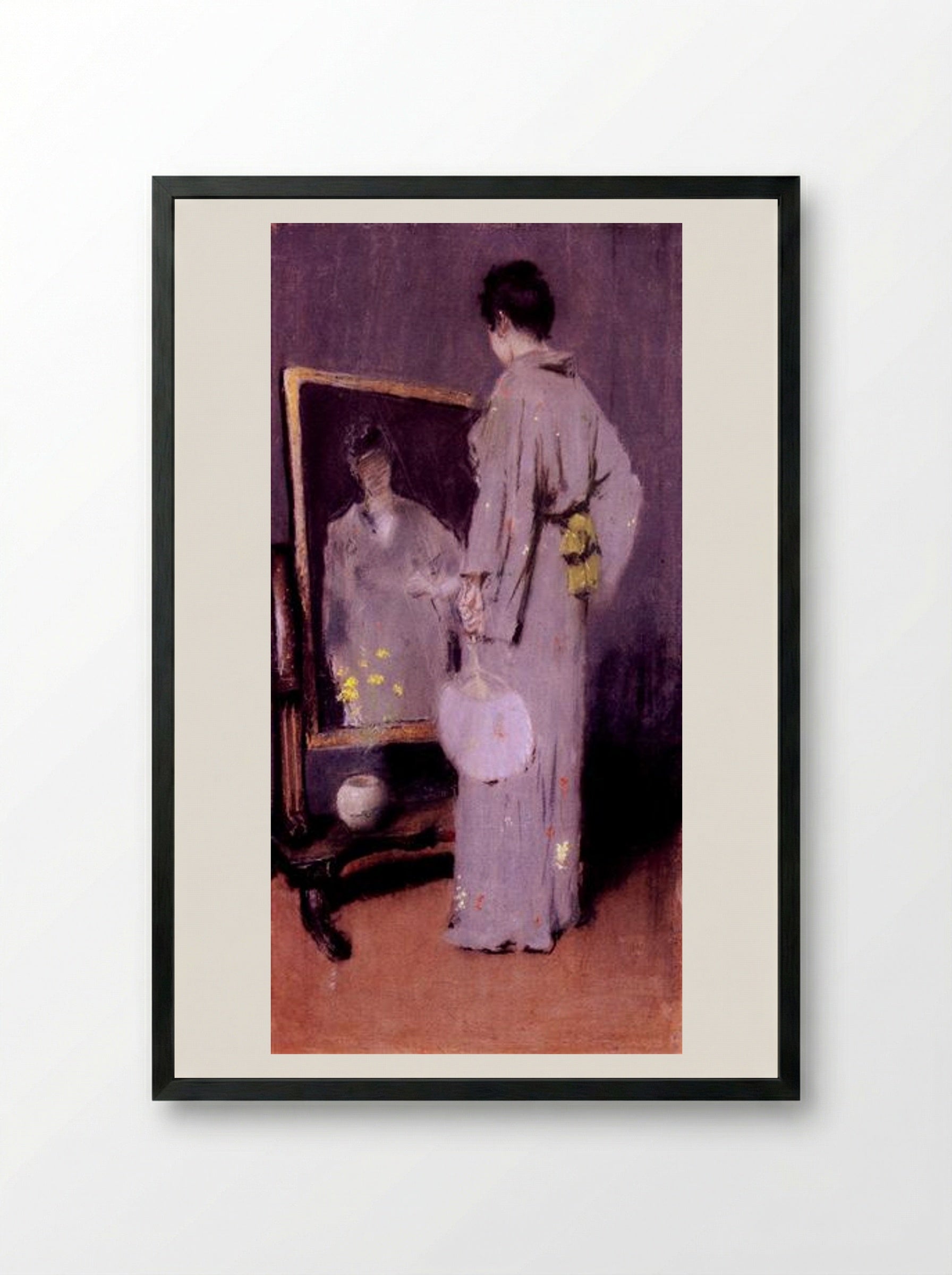 Making Her Toilet - William Merritt Chase - Framed Print Black