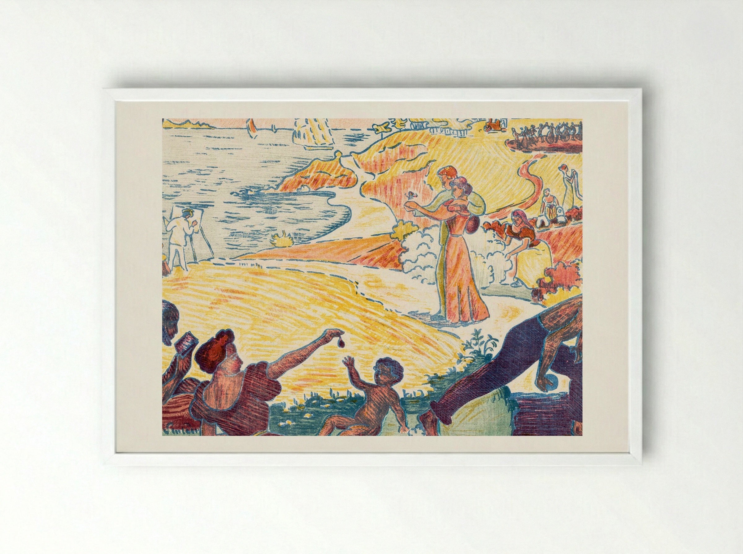Harmonious Times - Paul Signac - Framed Print White