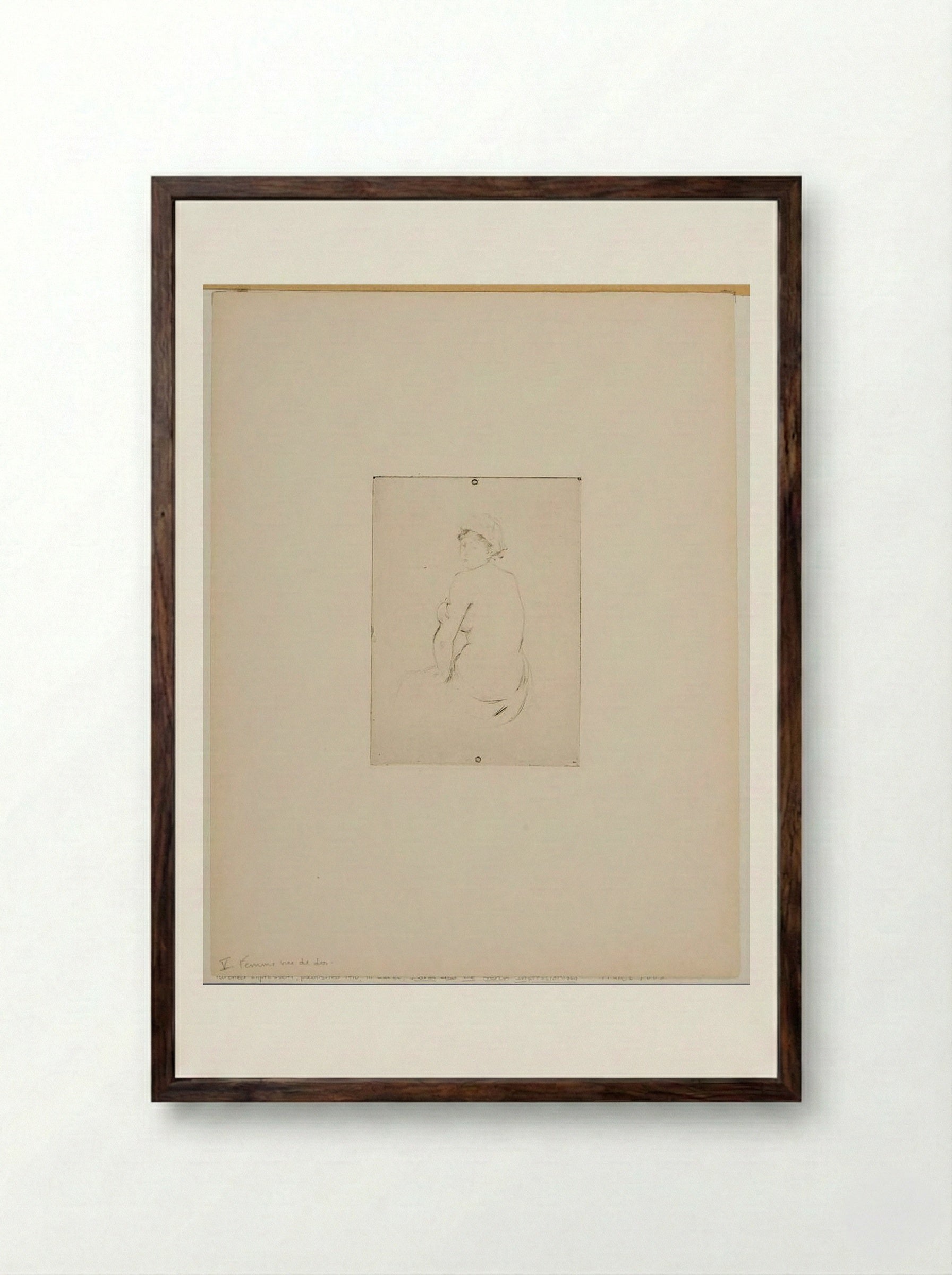 Nude Woman from the Rear - Berthe Morisot - Framed Print Dark Wood
