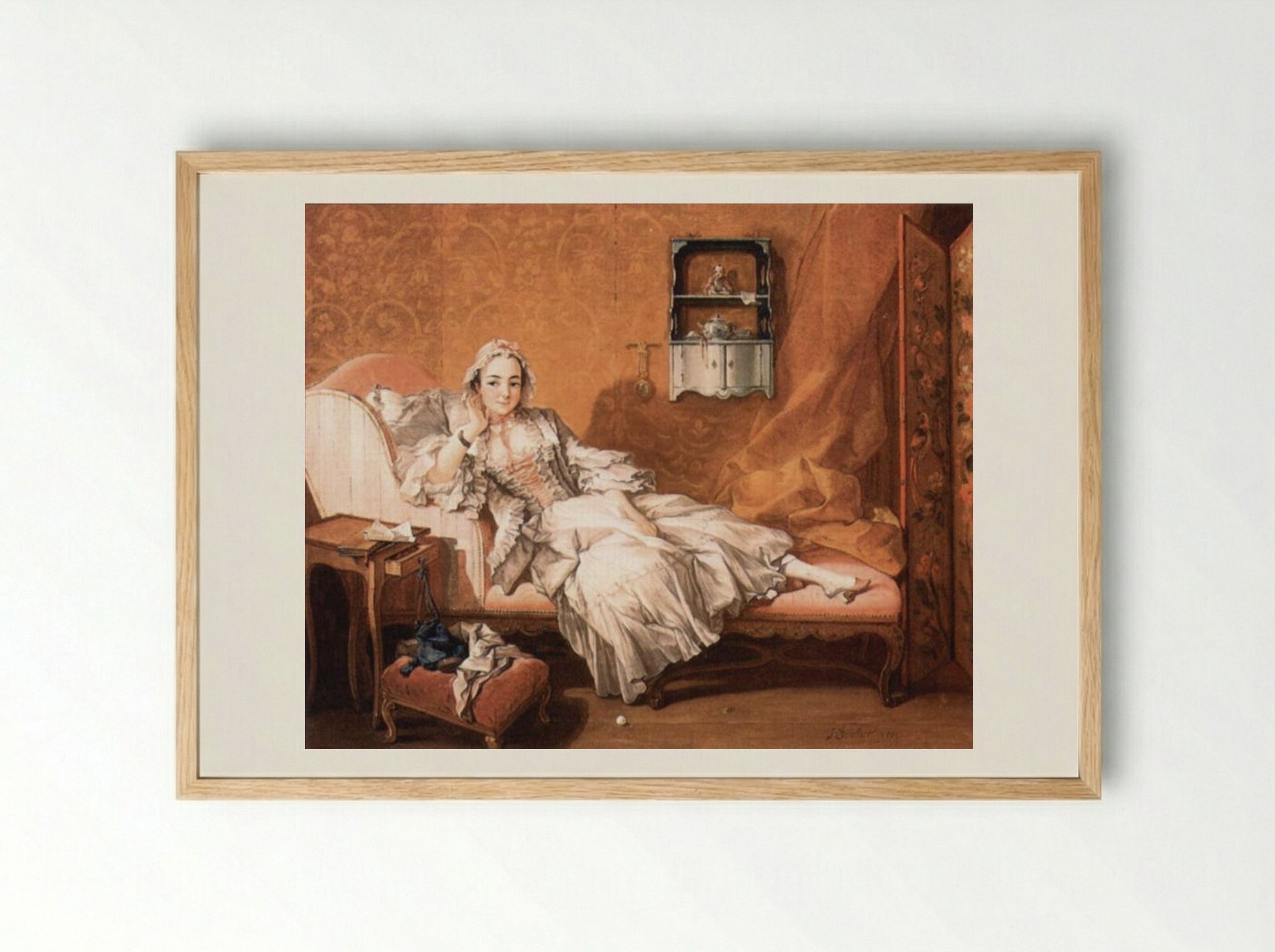 Portrait of the Artist's Wife - François Boucher - Framed Print Wood